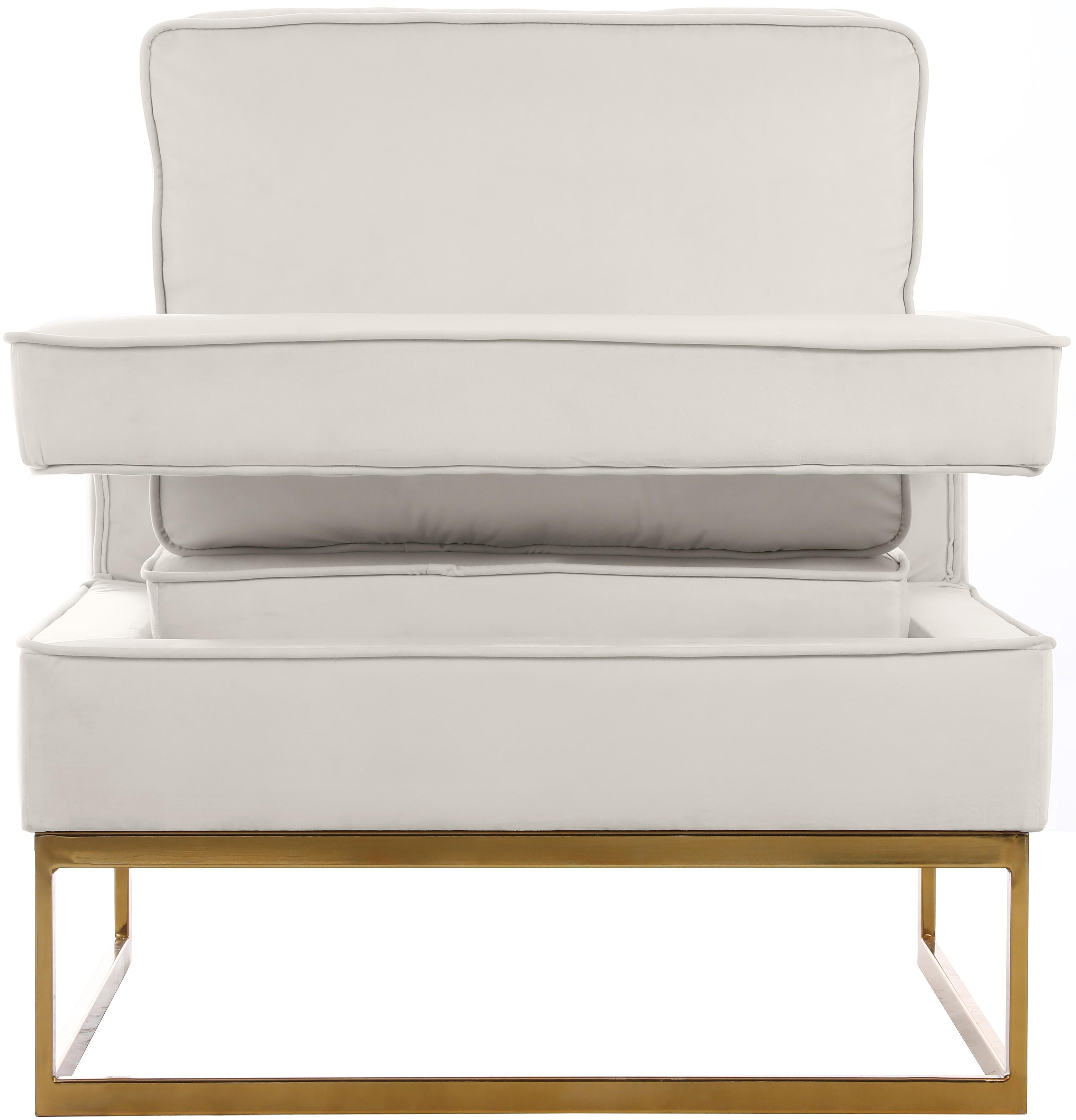Noah Cream Velvet Accent Chair - Luxury Home Furniture (MI)