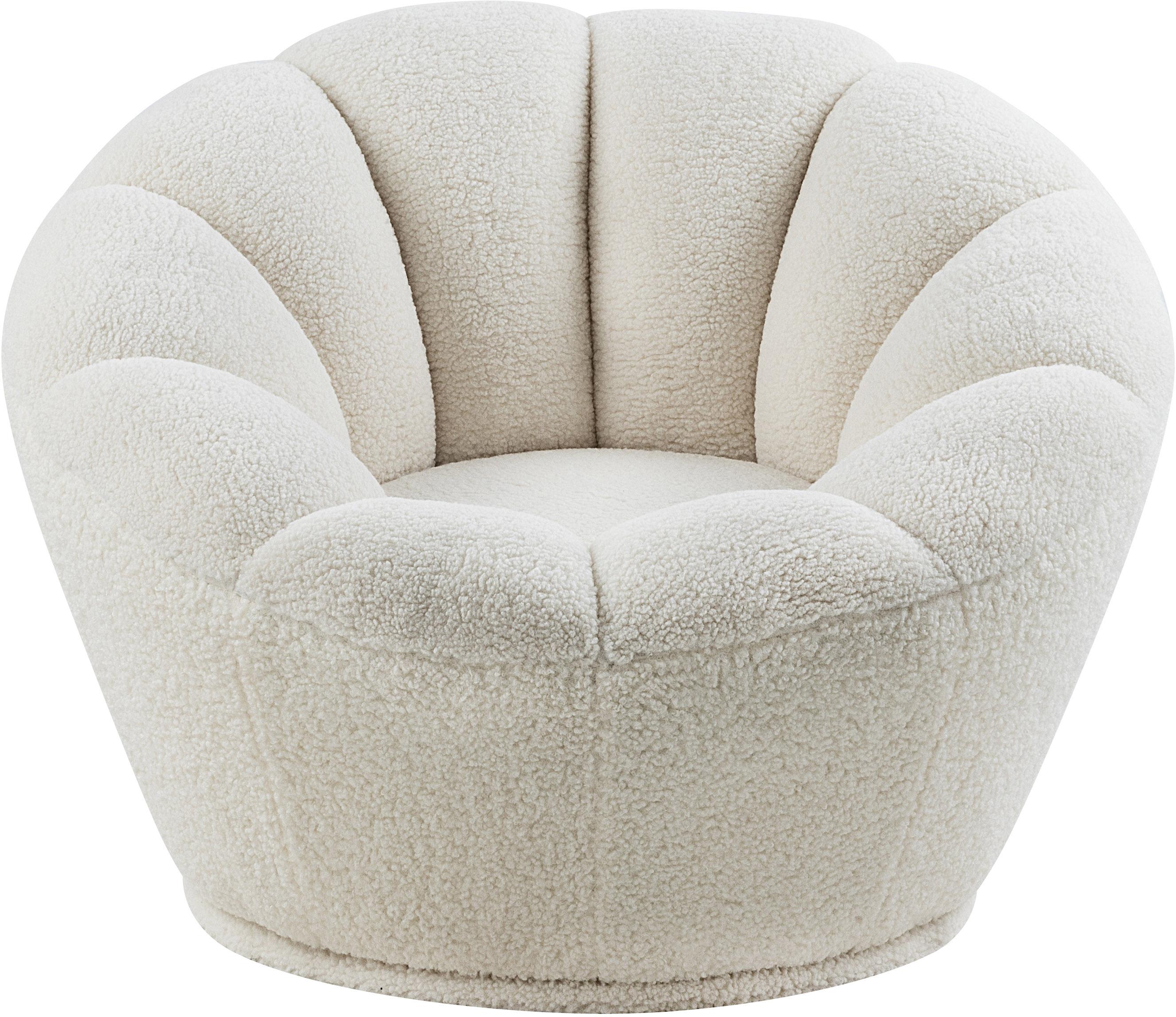 Dream White Faux Sheepskin Fur Accent Chair - Luxury Home Furniture (MI)