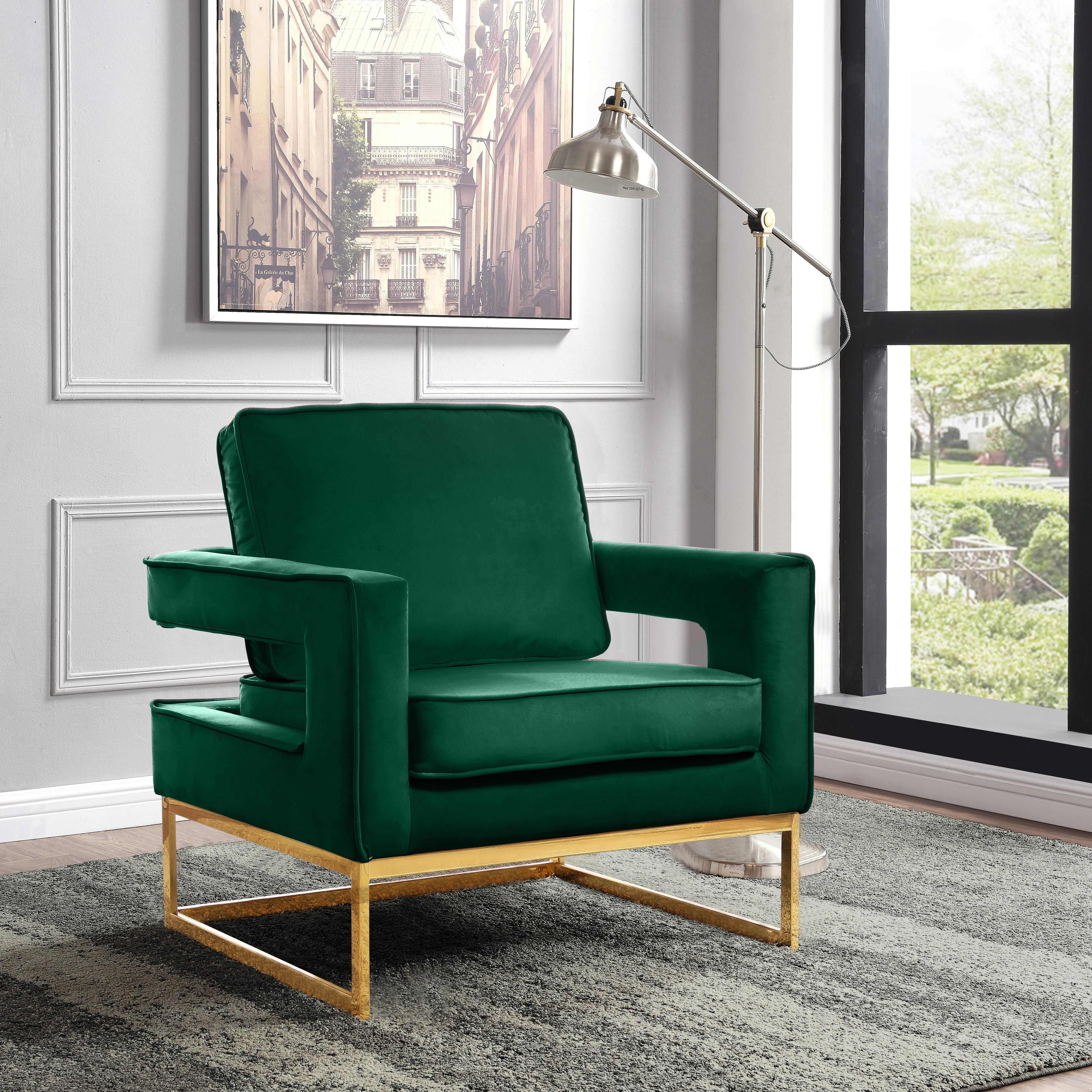 Noah Green Velvet Accent Chair - Luxury Home Furniture (MI)