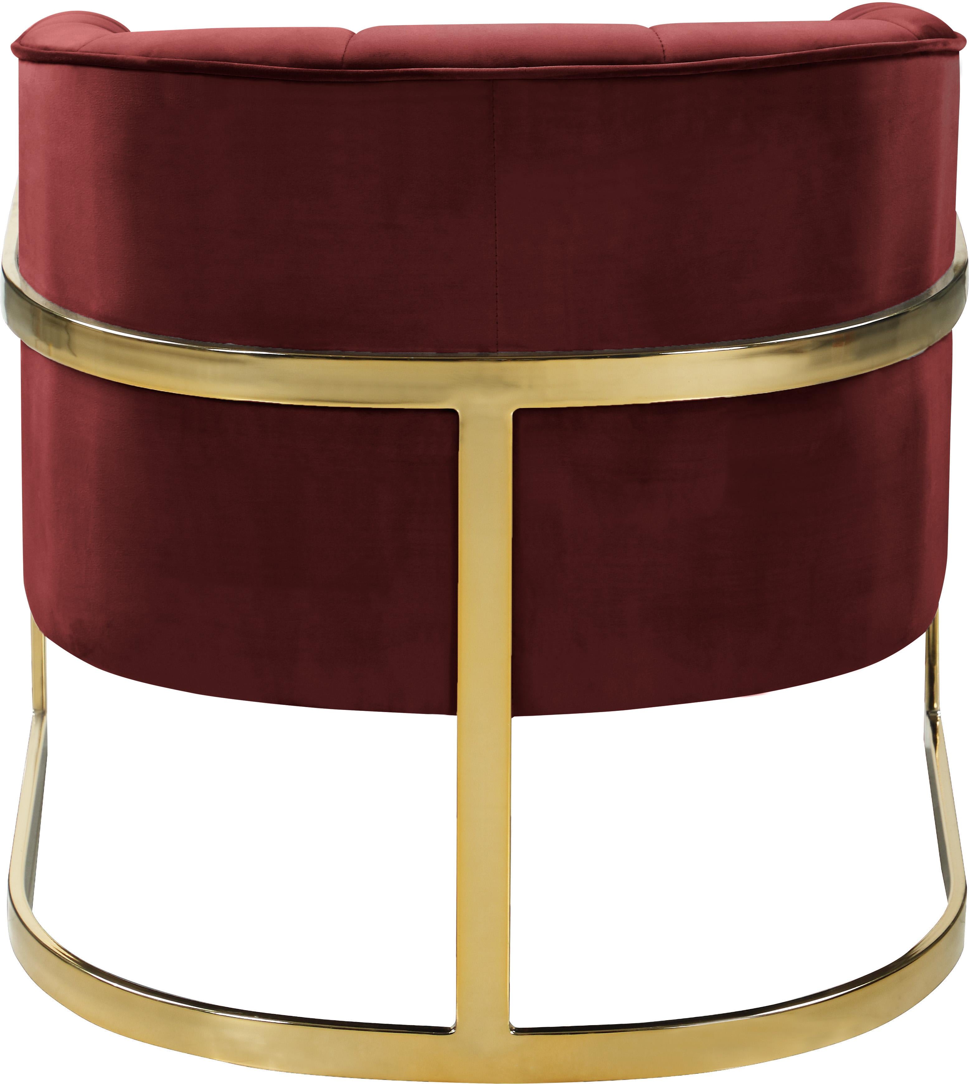 Carter Burgundy Velvet Accent Chair - Luxury Home Furniture (MI)