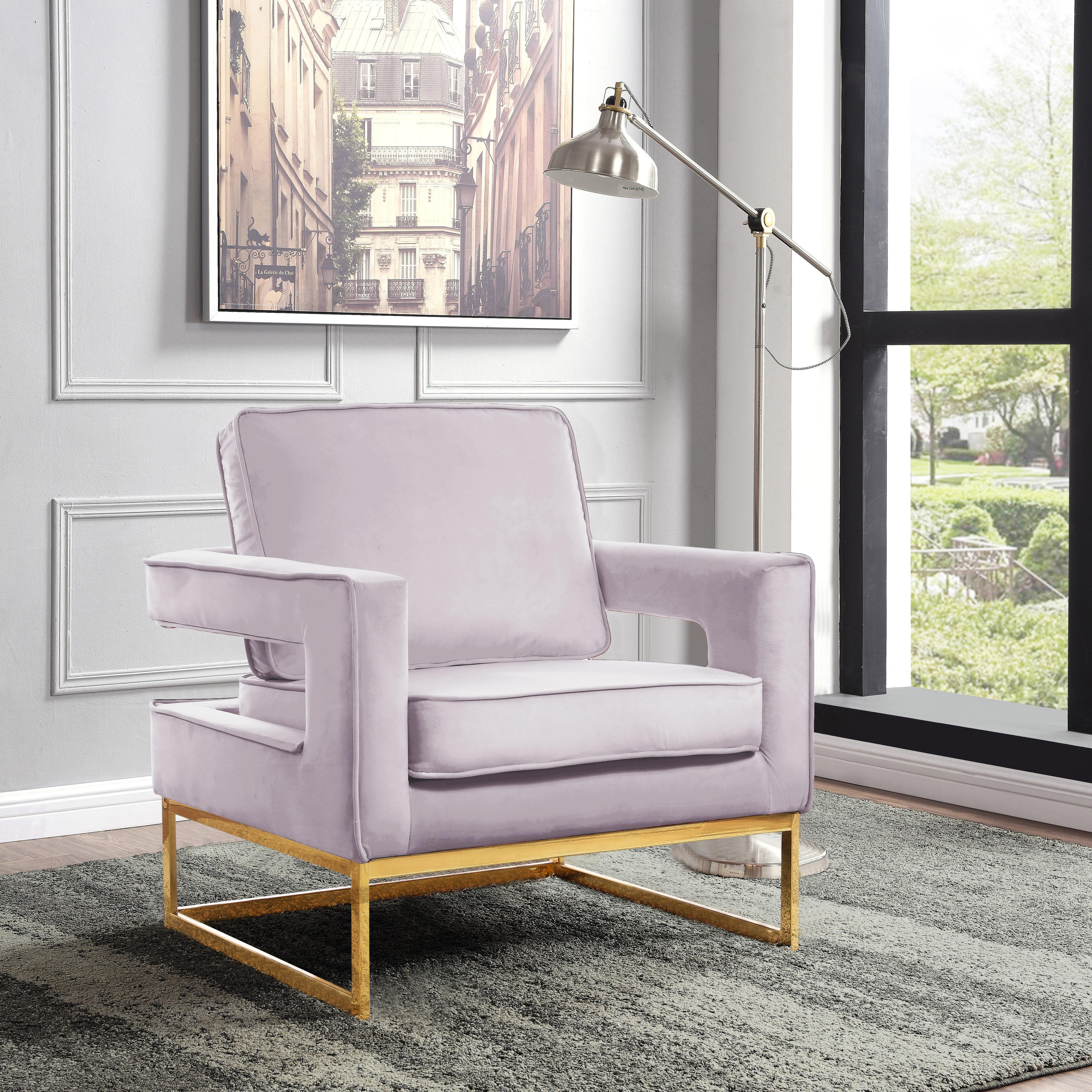 Noah Pink Velvet Accent Chair - Luxury Home Furniture (MI)