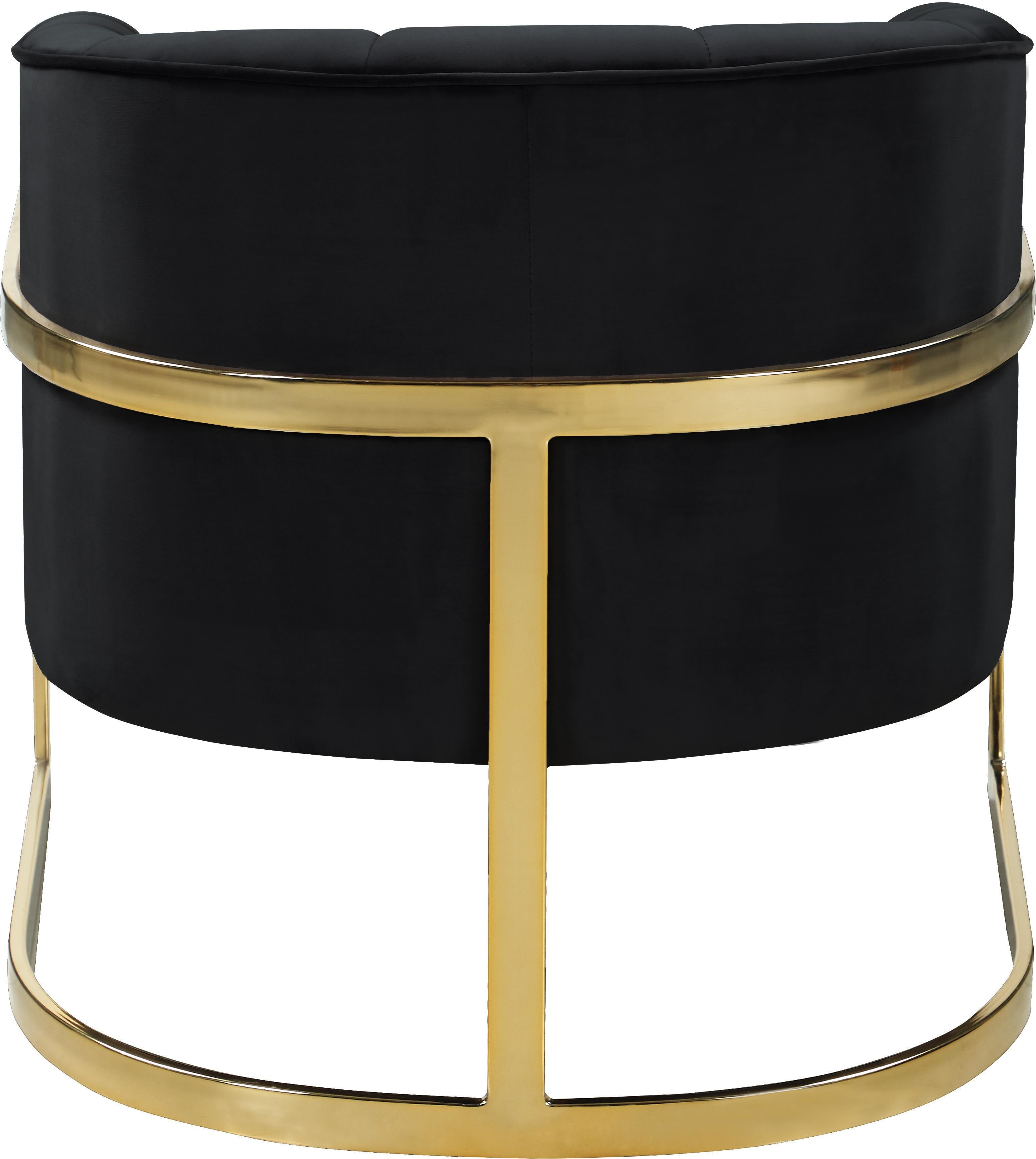 Carter Black Velvet Accent Chair - Luxury Home Furniture (MI)