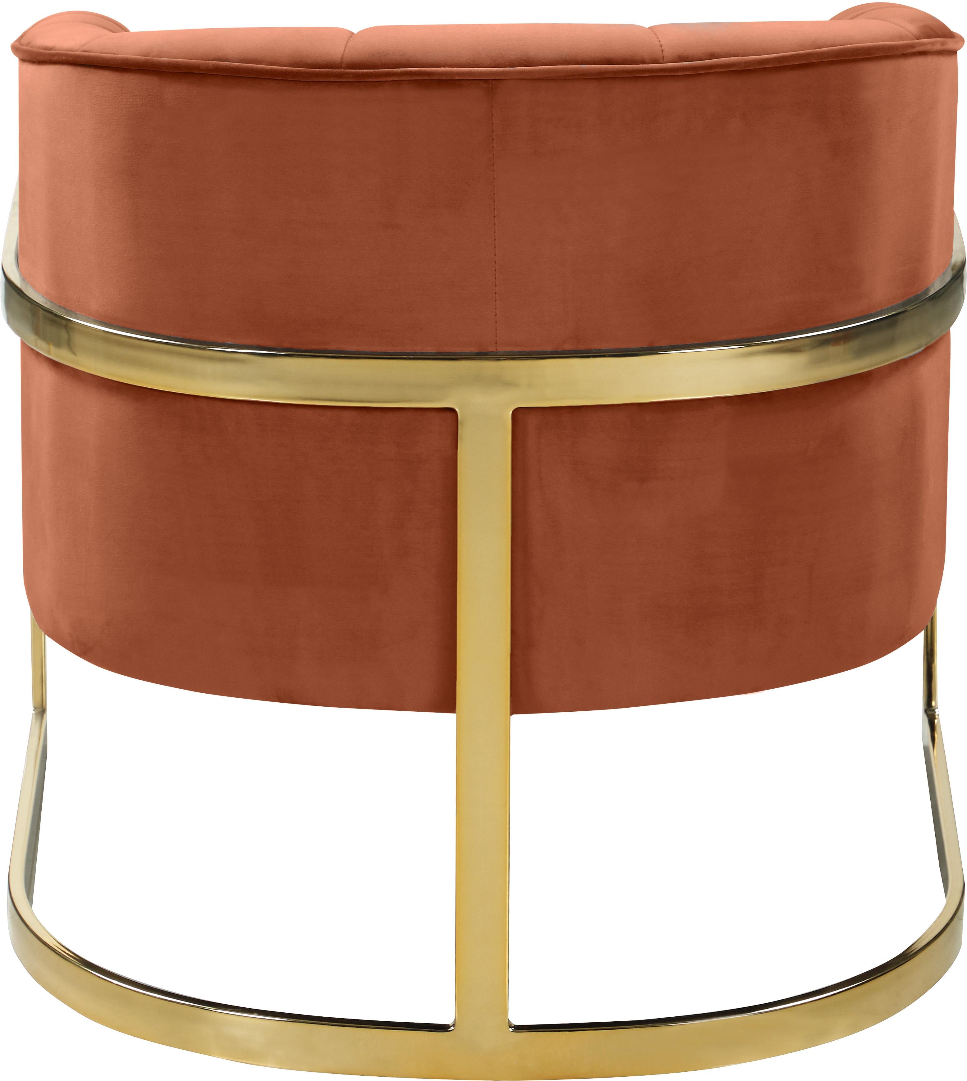 Carter Cognac Velvet Accent Chair - Luxury Home Furniture (MI)