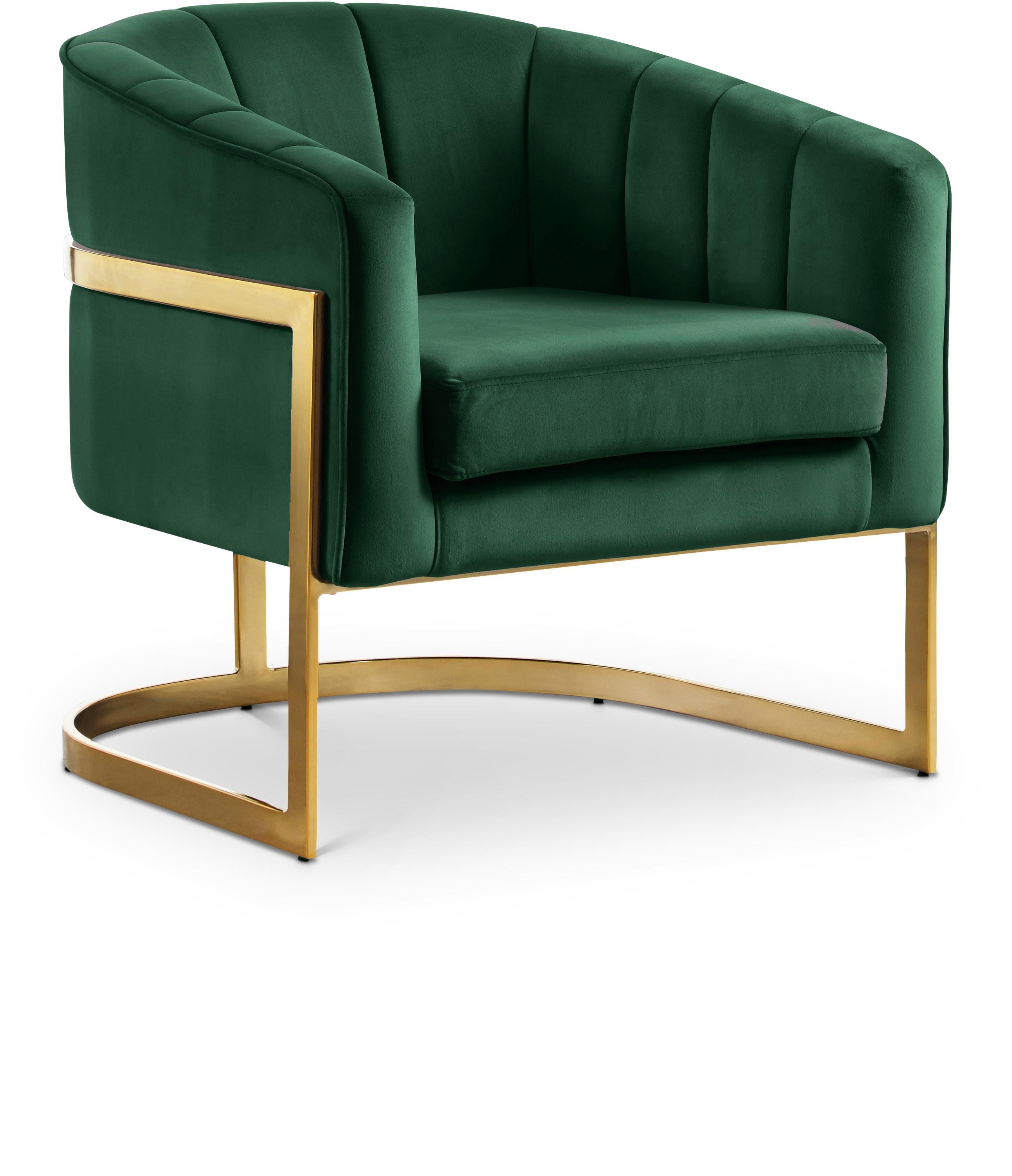 Carter Green Velvet Accent Chair - Luxury Home Furniture (MI)