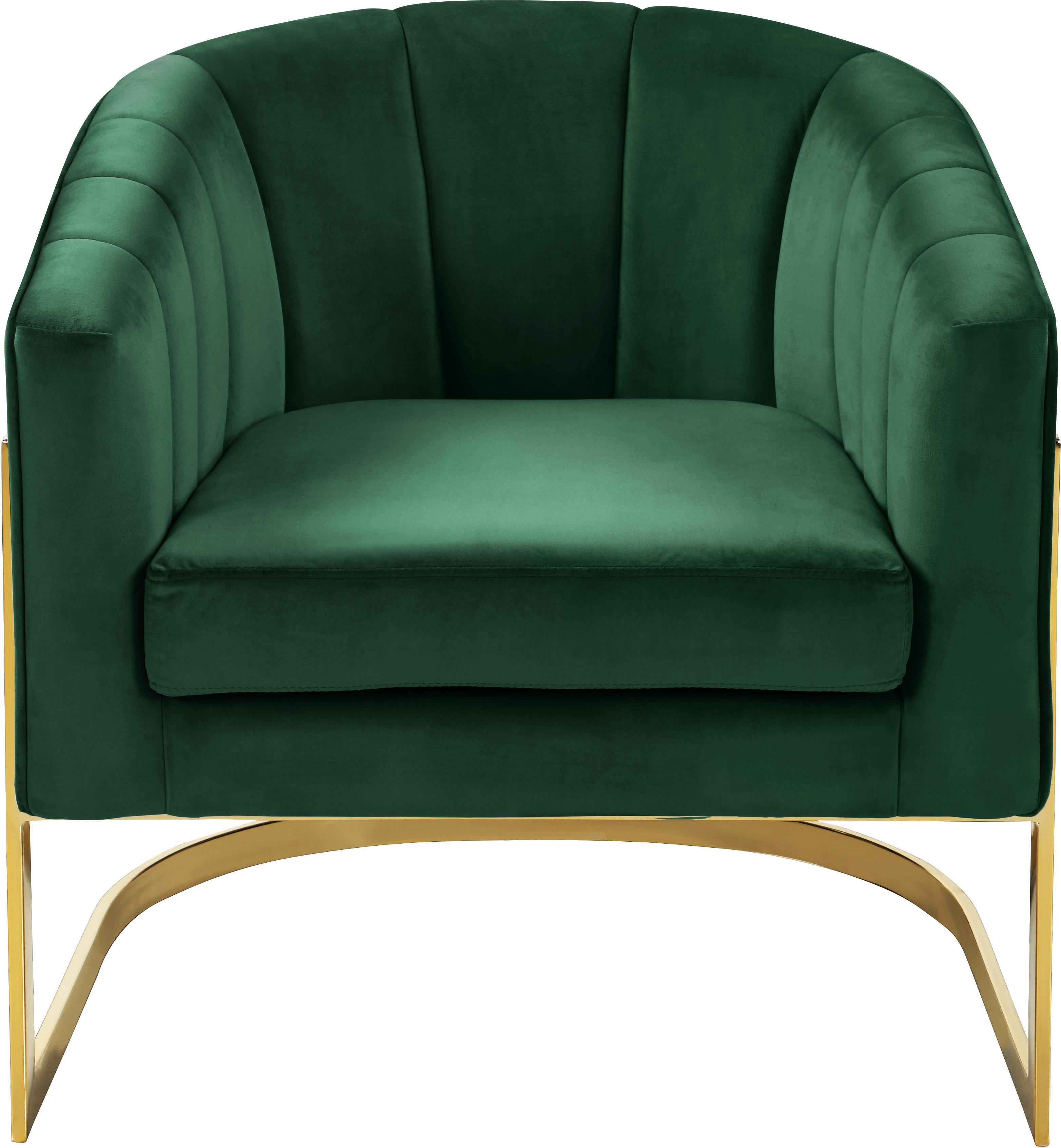 Carter Green Velvet Accent Chair - Luxury Home Furniture (MI)