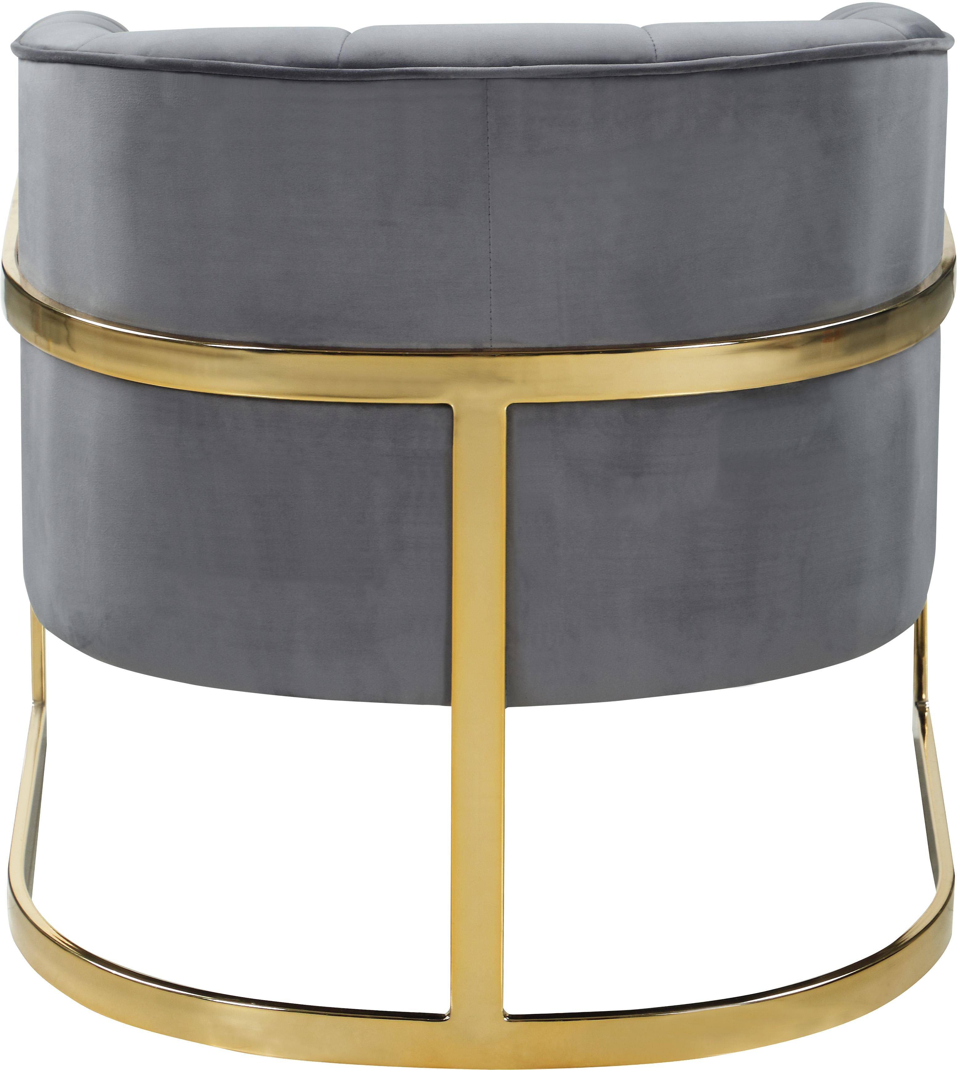Carter Grey Velvet Accent Chair - Luxury Home Furniture (MI)