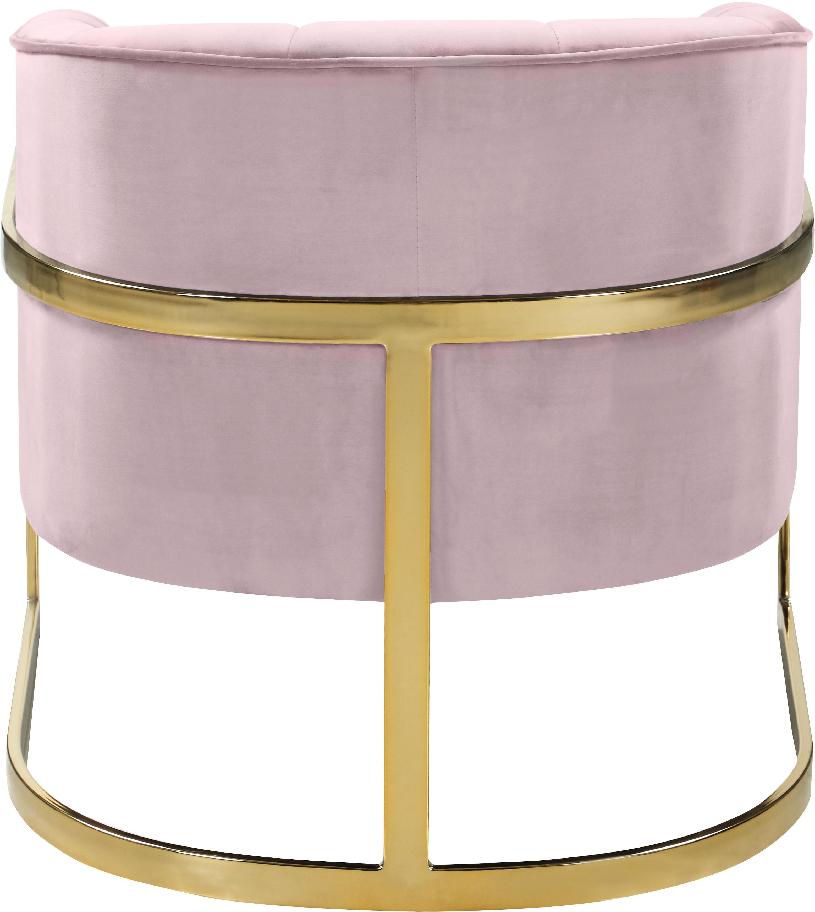 Carter Pink Velvet Accent Chair - Luxury Home Furniture (MI)