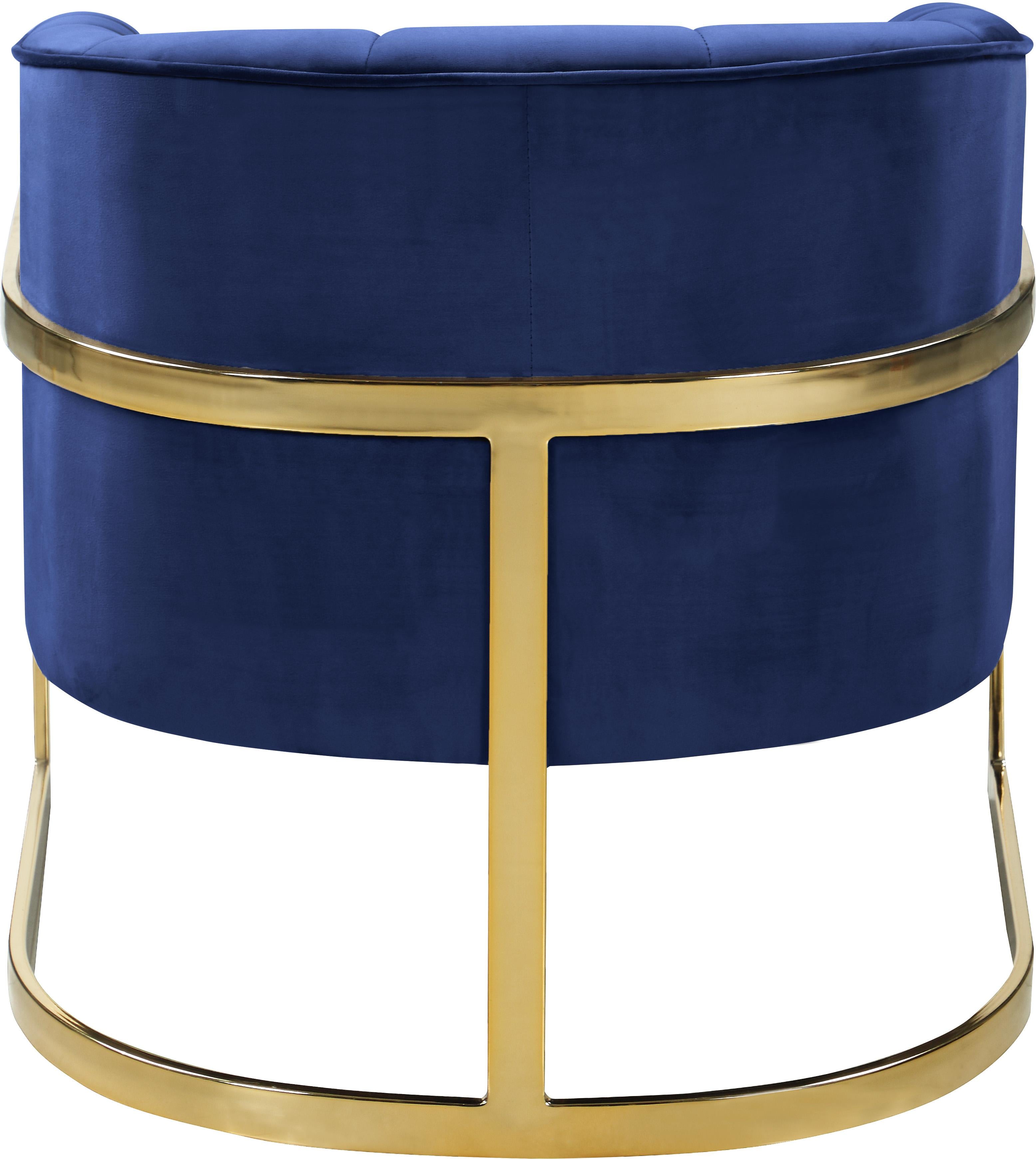 Carter Navy Velvet Accent Chair - Luxury Home Furniture (MI)