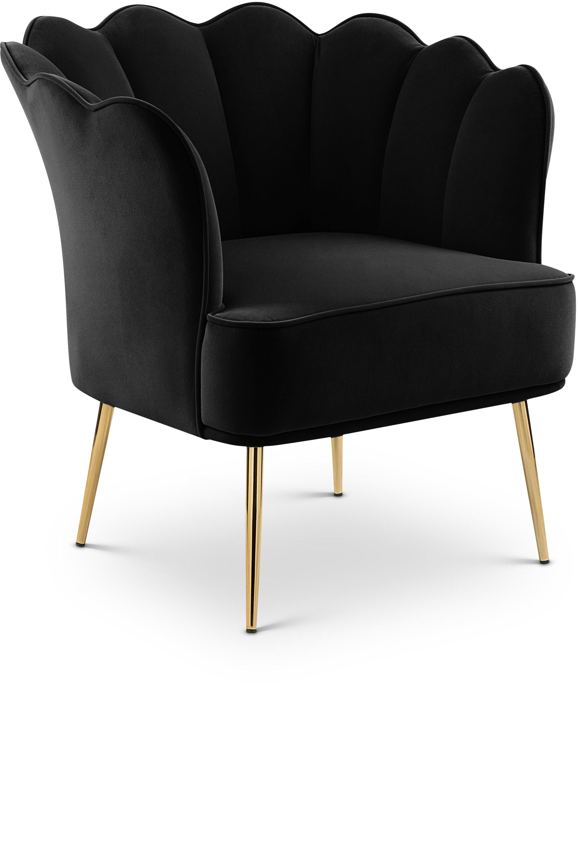 Jester Black Velvet Accent Chair - Luxury Home Furniture (MI)