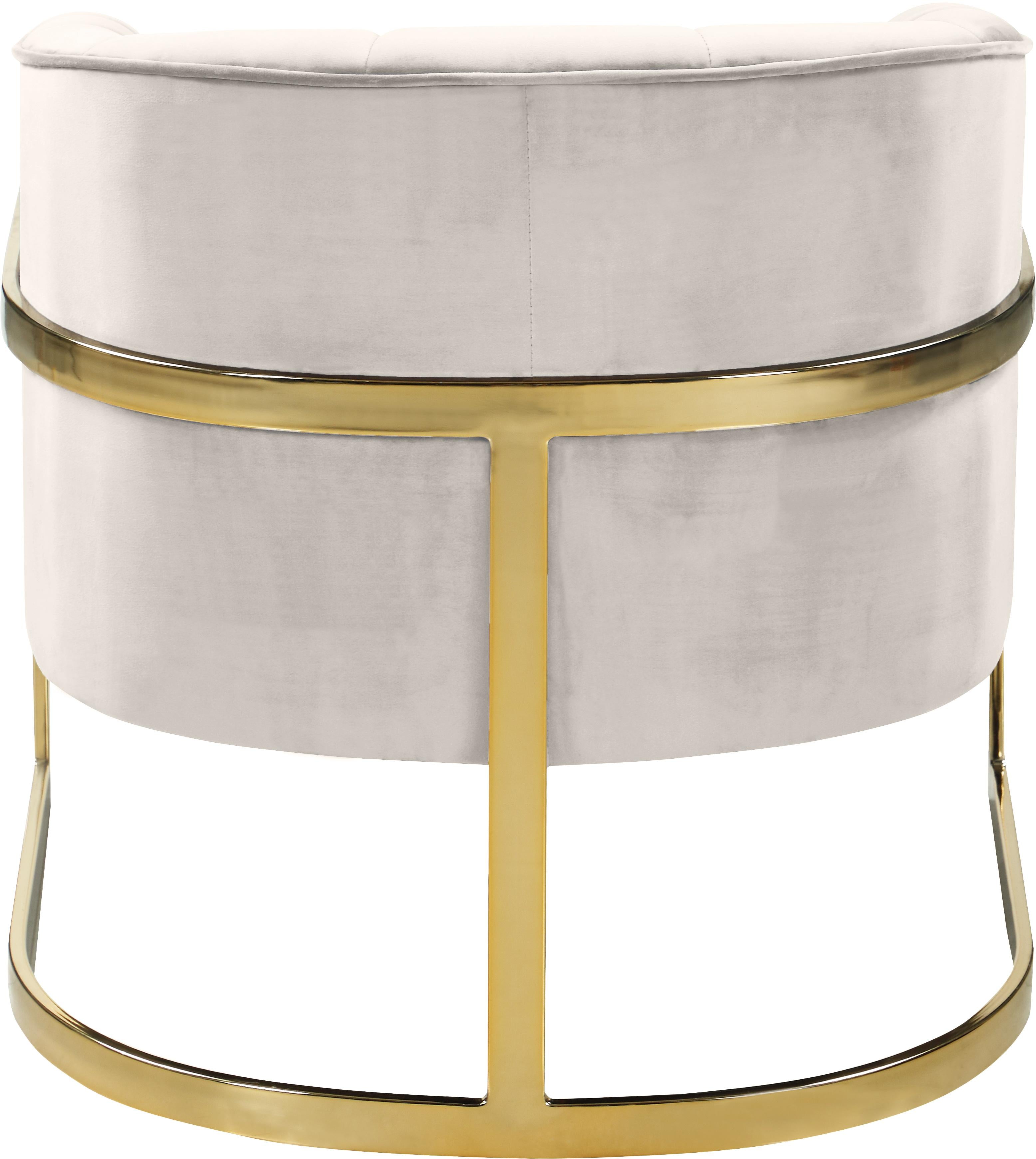 Carter Cream Velvet Accent Chair - Luxury Home Furniture (MI)