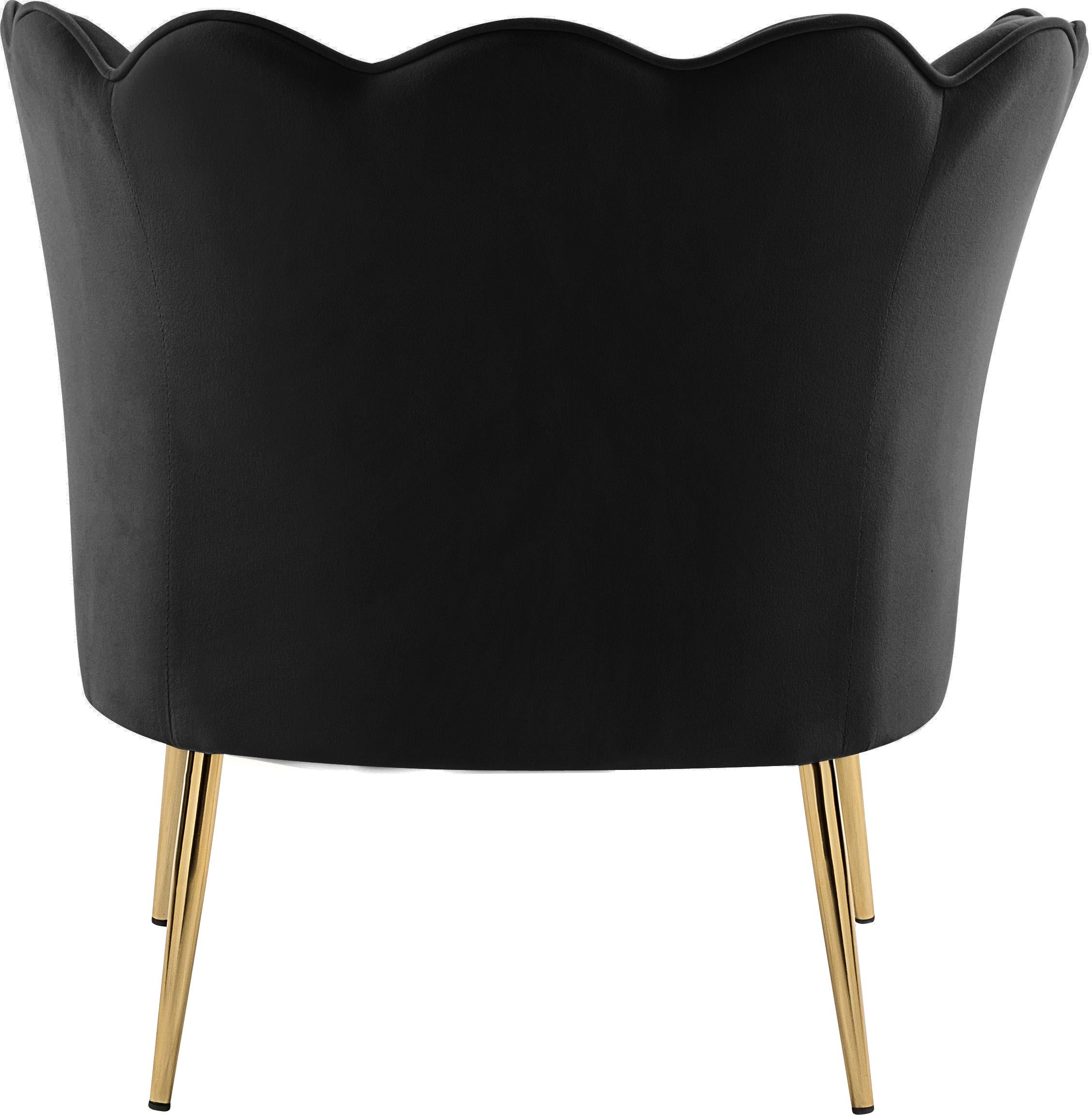 Jester Black Velvet Accent Chair - Luxury Home Furniture (MI)