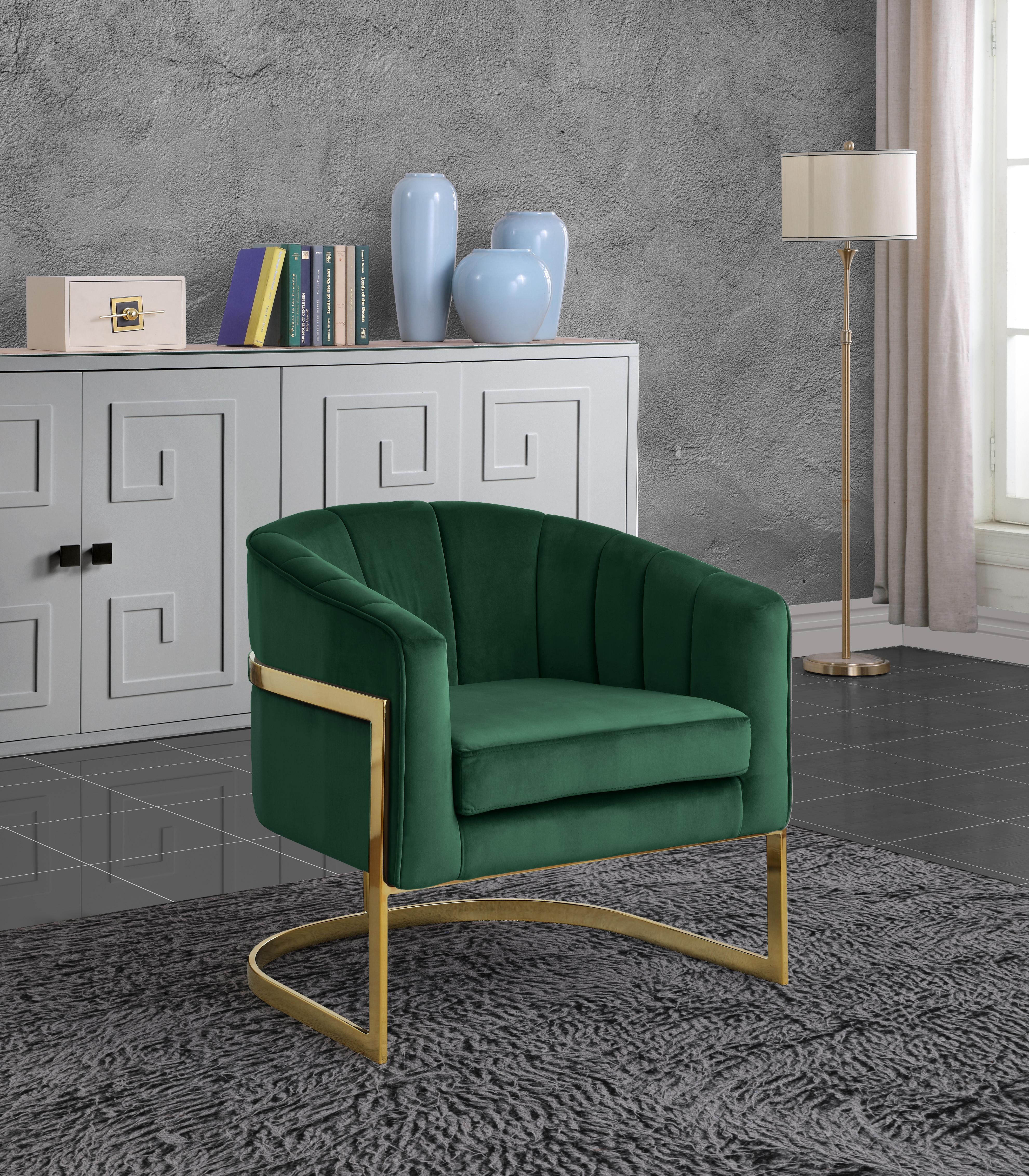 Carter Green Velvet Accent Chair - Luxury Home Furniture (MI)