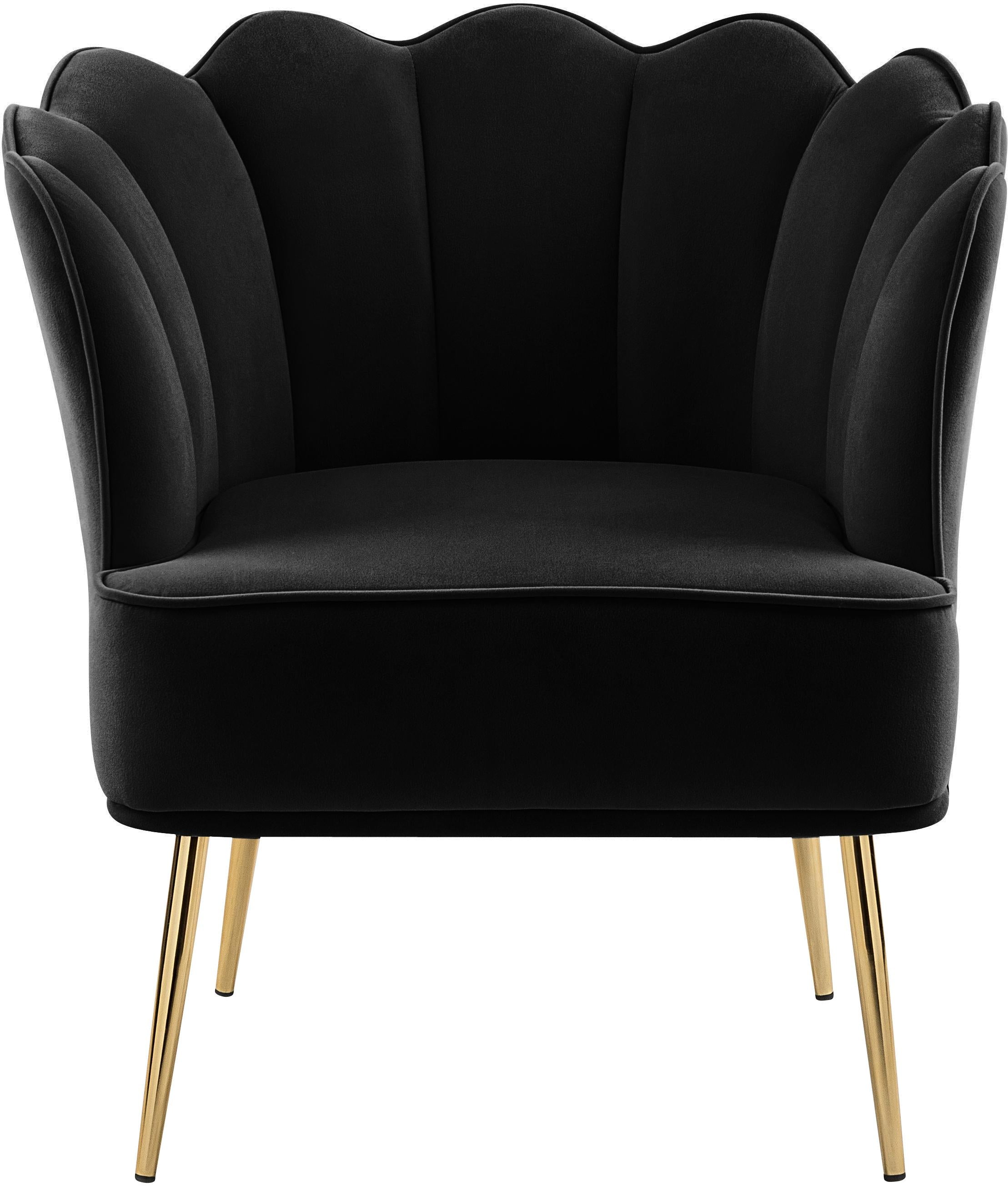 Jester Black Velvet Accent Chair - Luxury Home Furniture (MI)