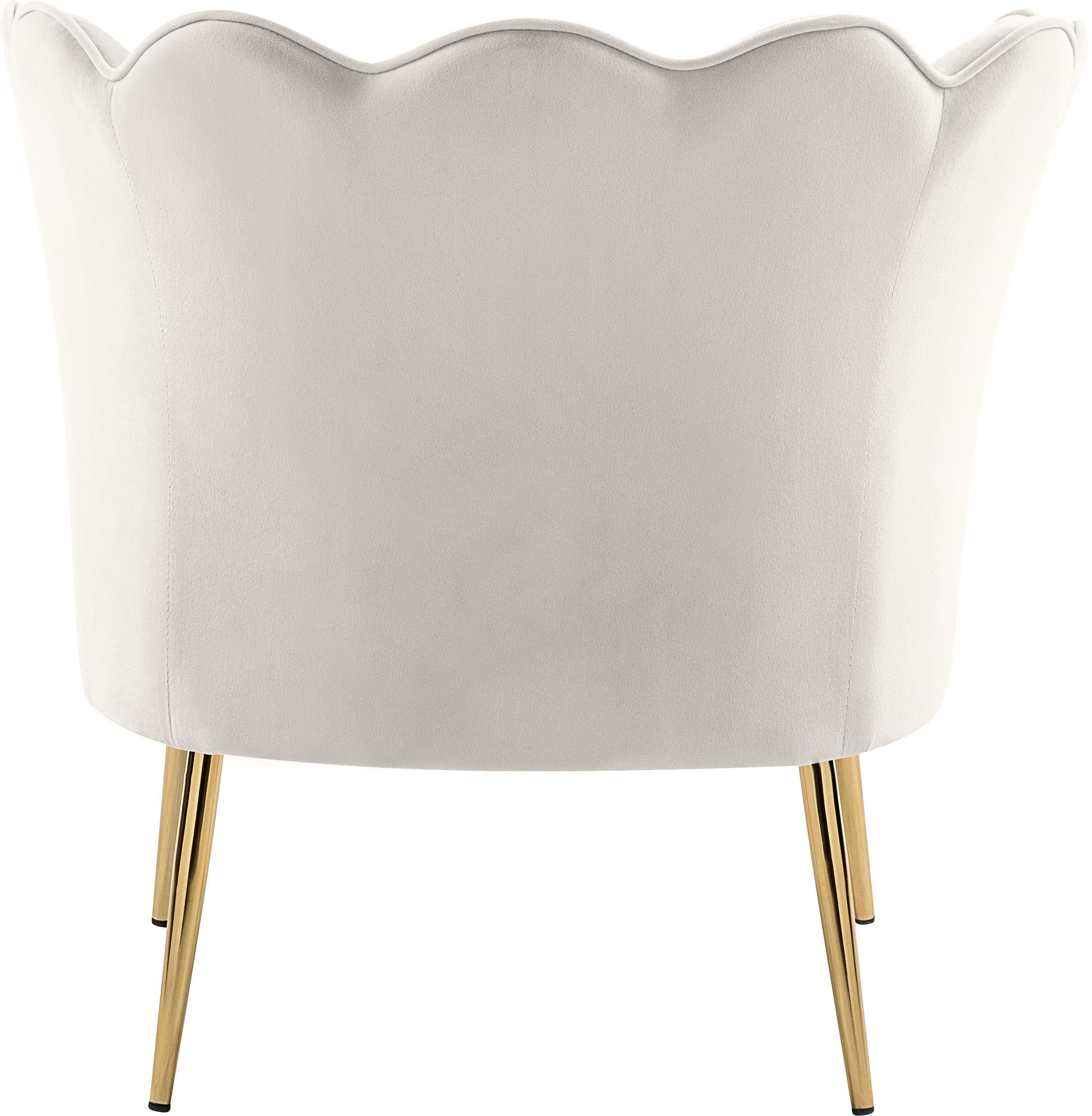 Jester Cream Velvet Accent Chair - Luxury Home Furniture (MI)