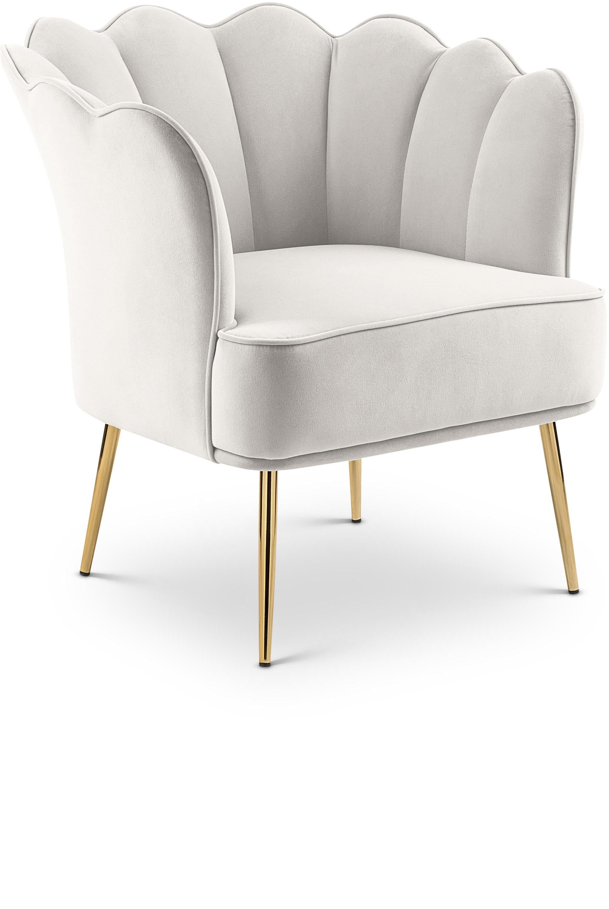 Jester Cream Velvet Accent Chair