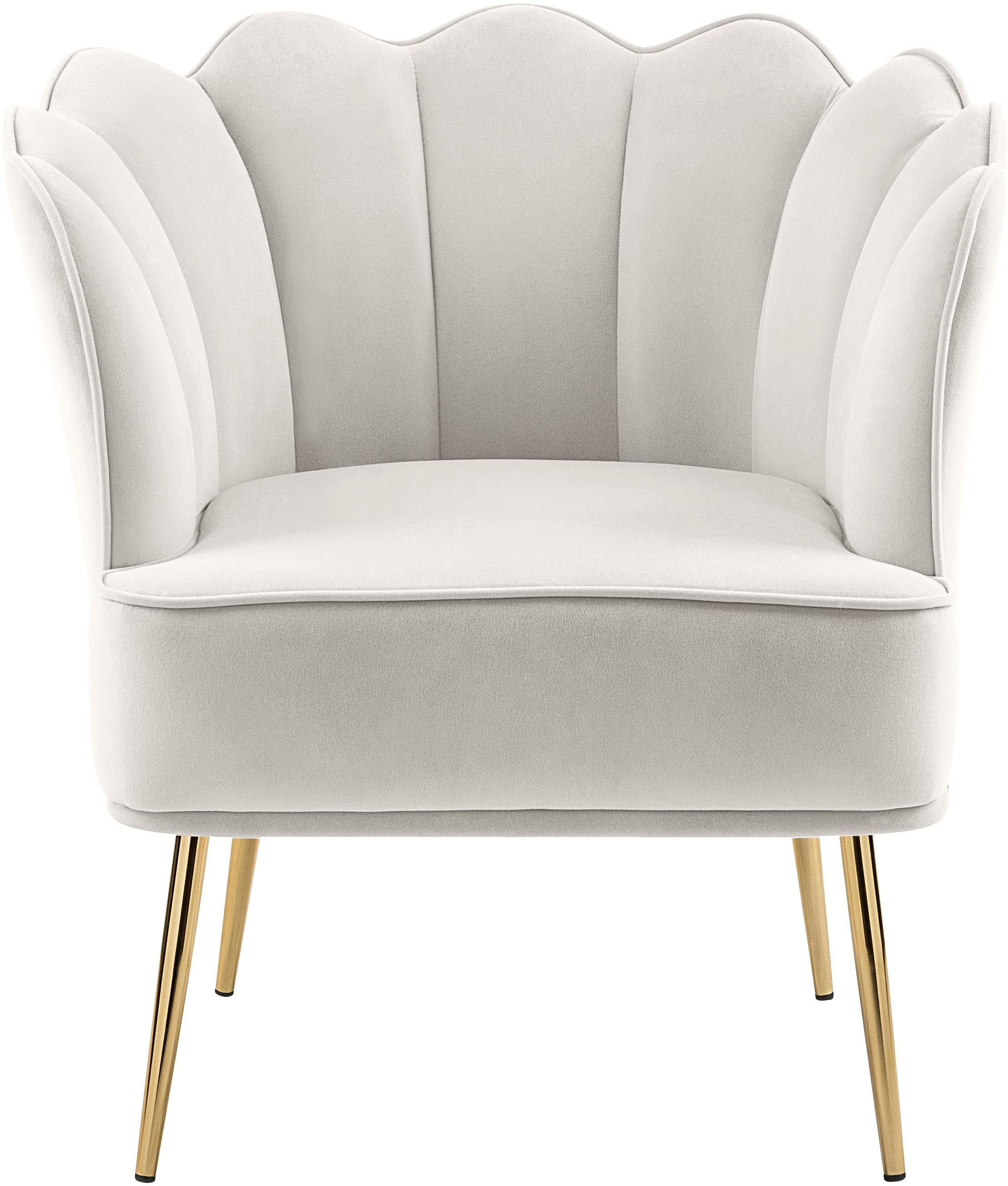 Jester Cream Velvet Accent Chair - Luxury Home Furniture (MI)