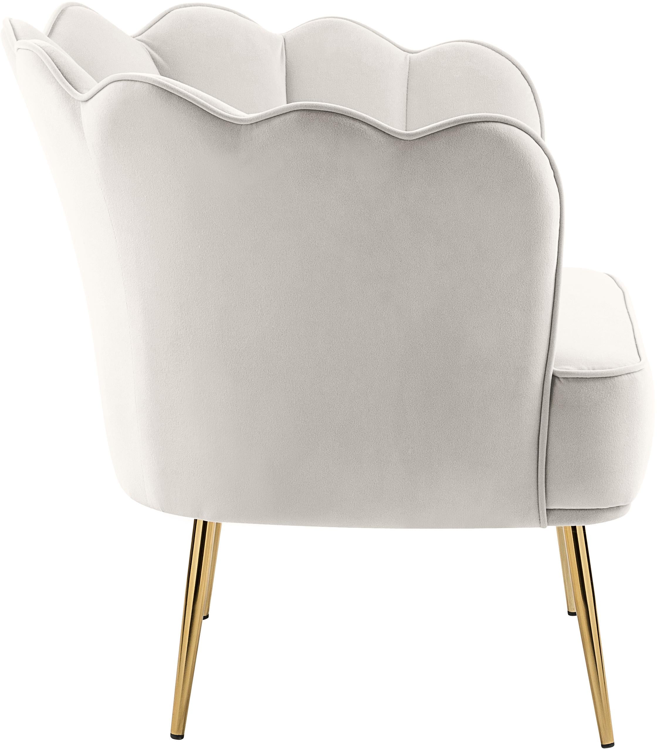 Jester Cream Velvet Accent Chair - Luxury Home Furniture (MI)