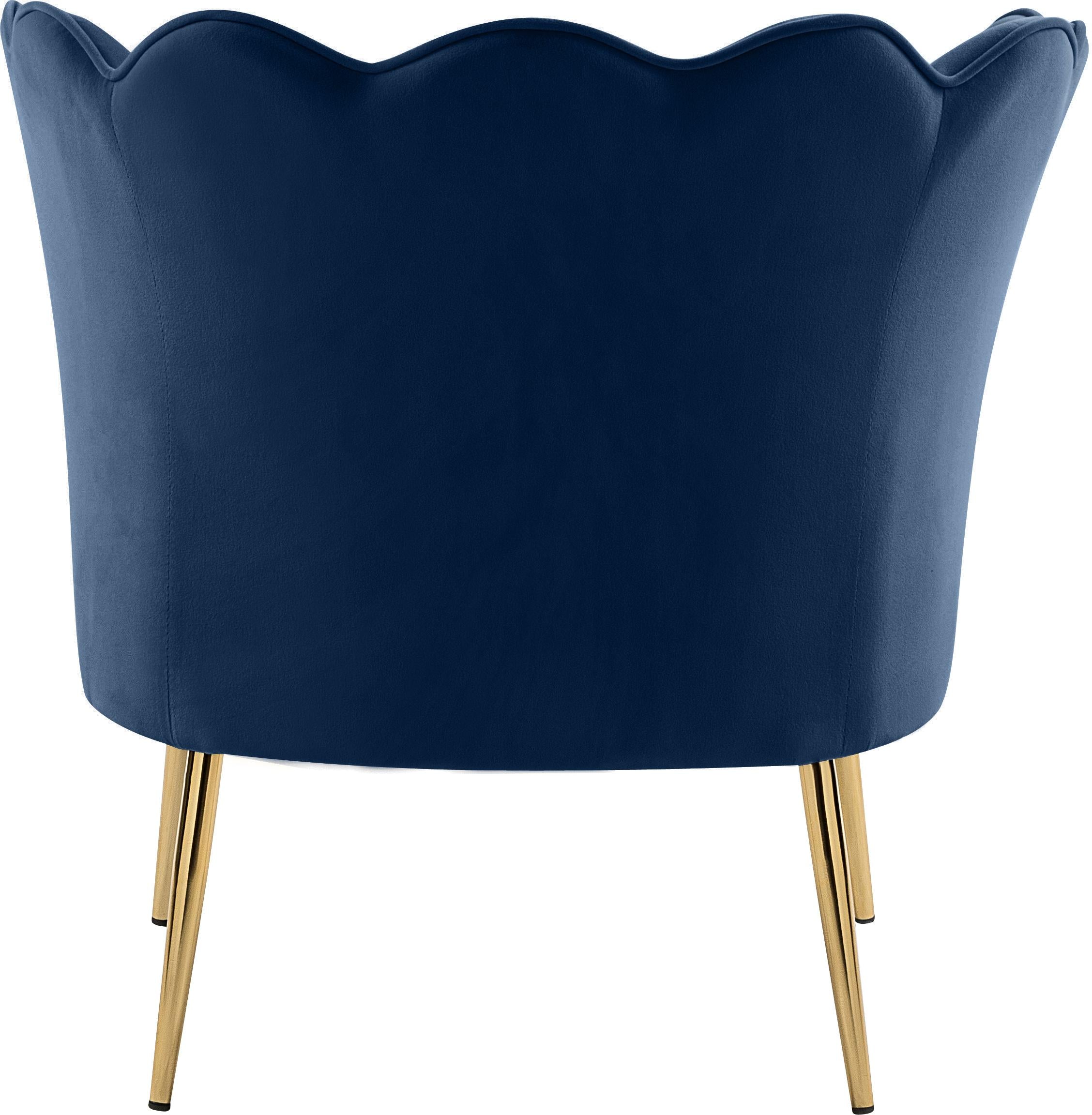 Jester Navy Velvet Accent Chair - Luxury Home Furniture (MI)
