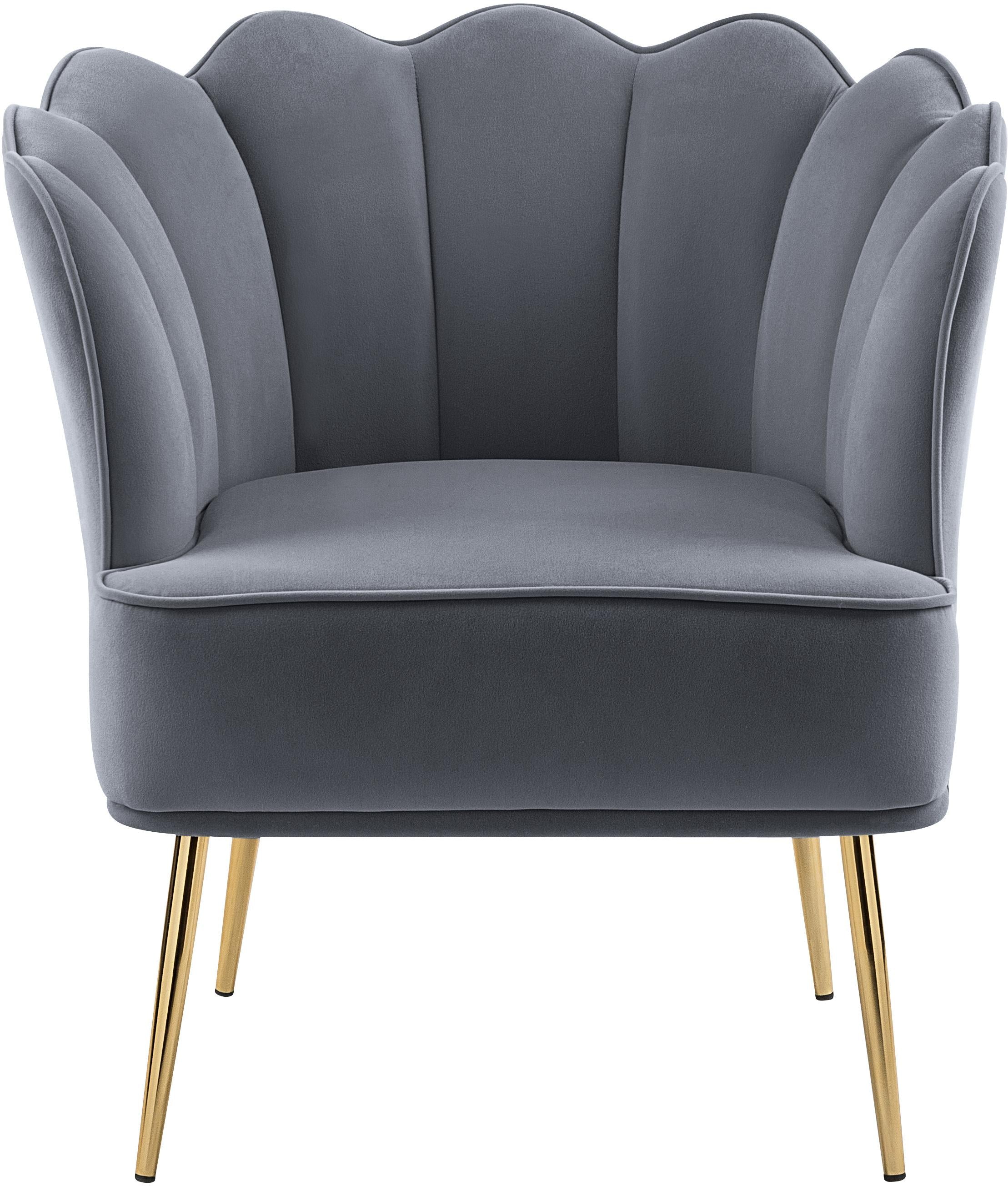 Jester Grey Velvet Accent Chair - Luxury Home Furniture (MI)