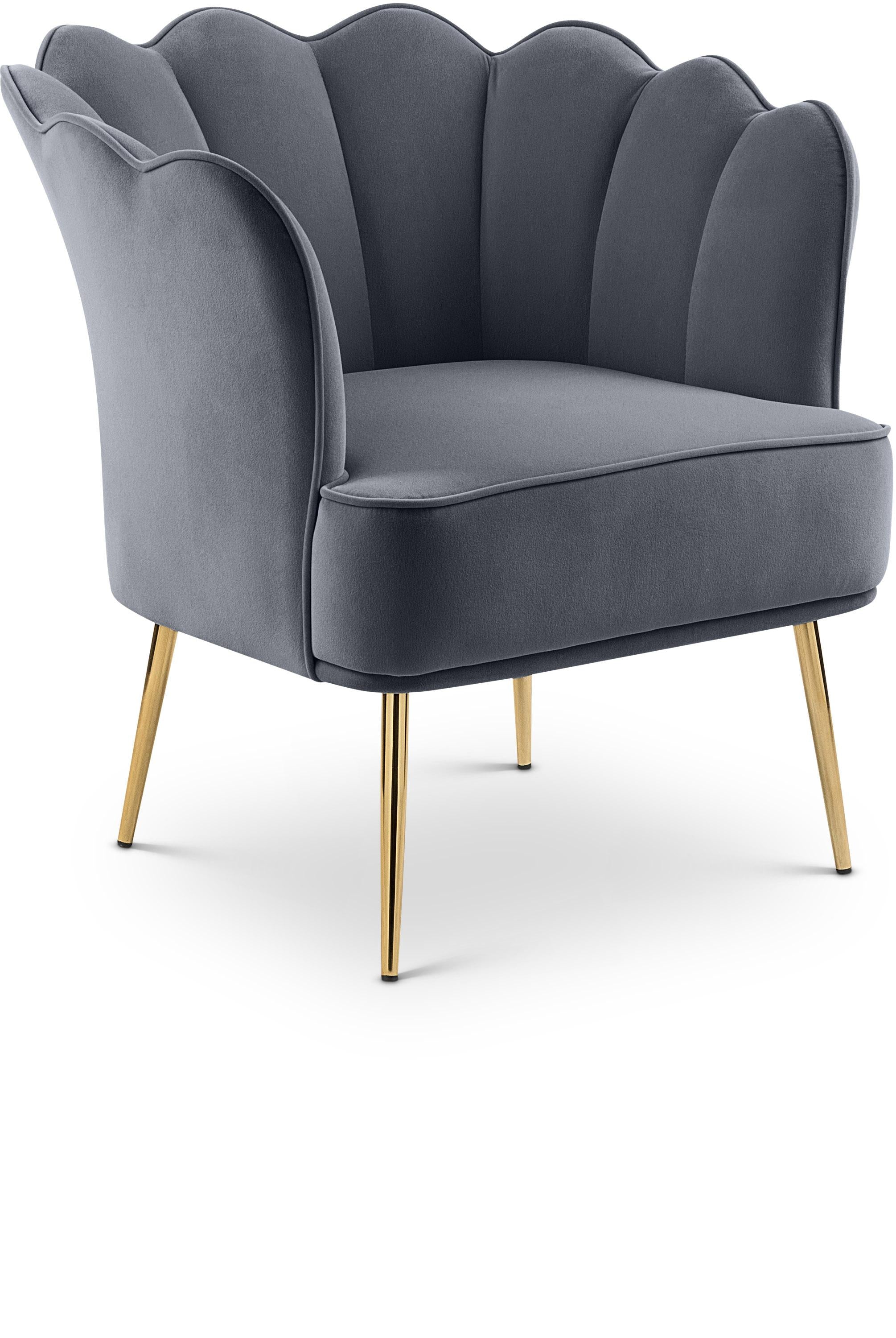 Jester Grey Velvet Accent Chair - Luxury Home Furniture (MI)