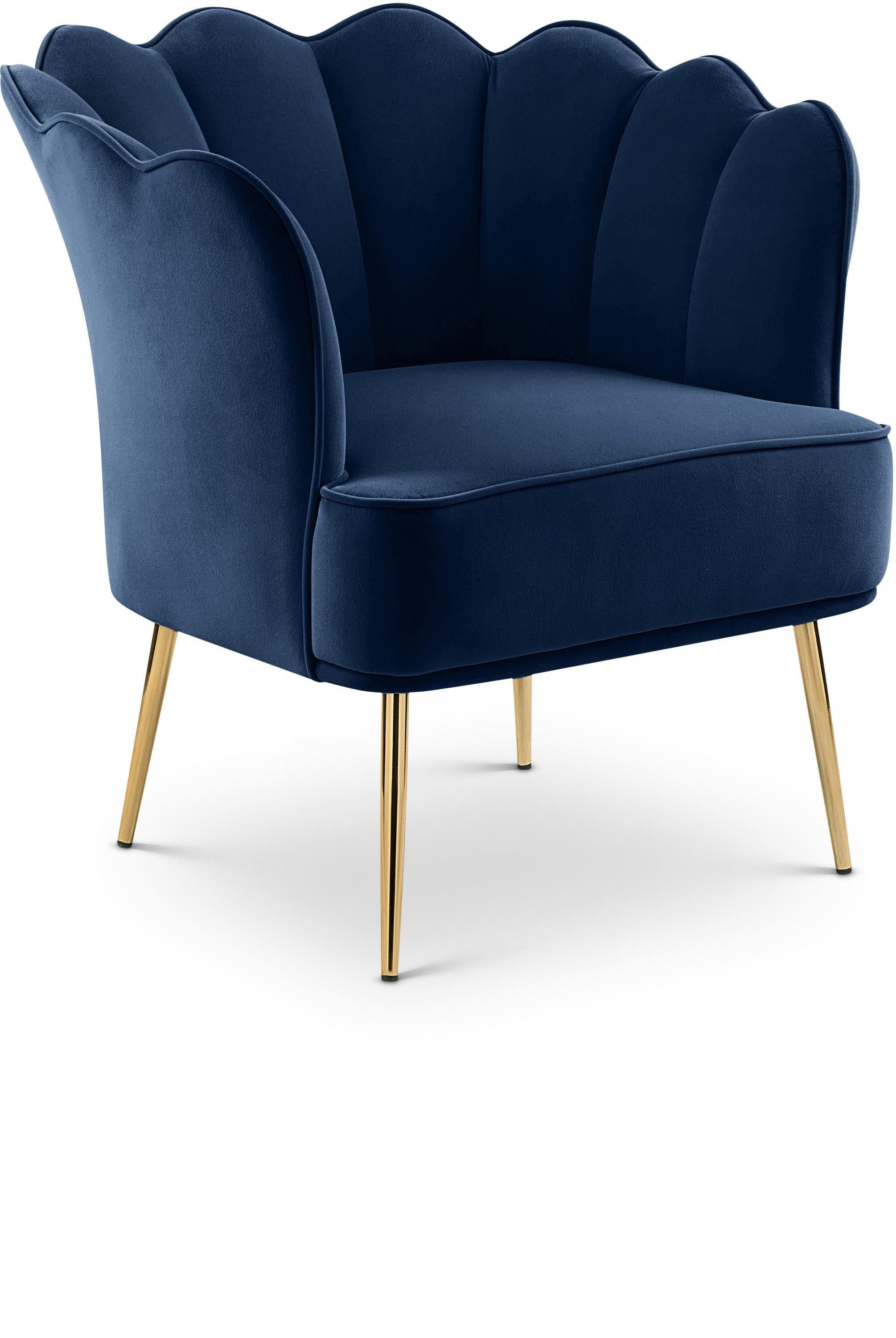 Jester Navy Velvet Accent Chair - Luxury Home Furniture (MI)