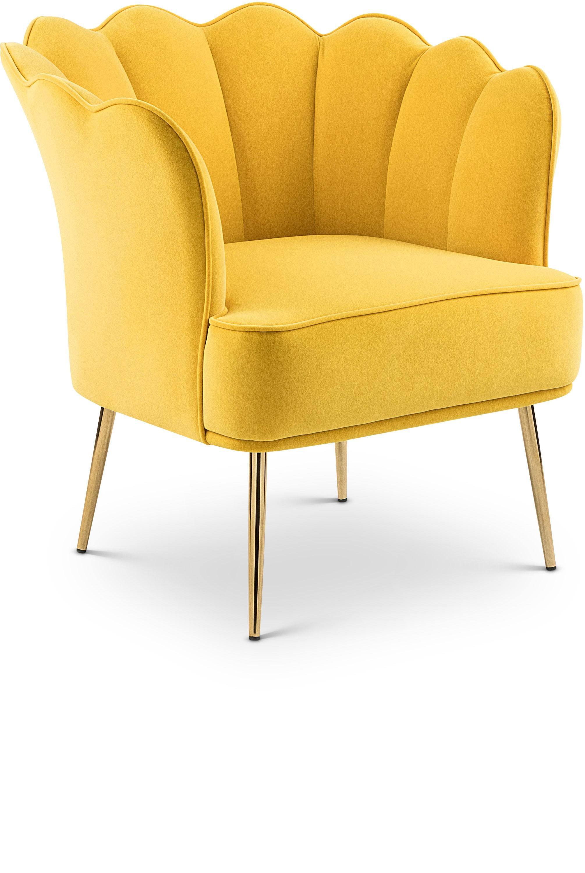 Jester Yellow Velvet Accent Chair - Luxury Home Furniture (MI)