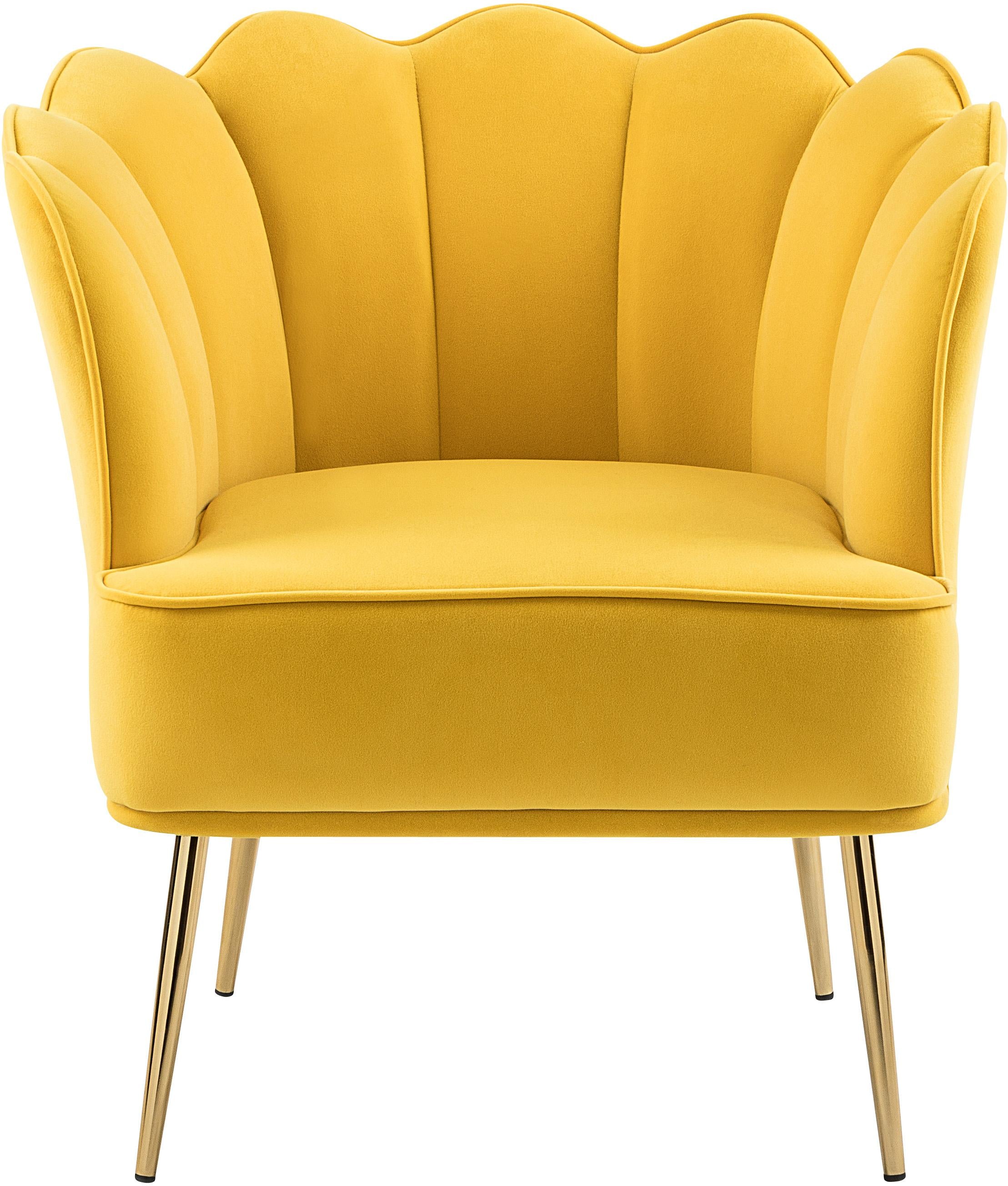 Jester Yellow Velvet Accent Chair - Luxury Home Furniture (MI)