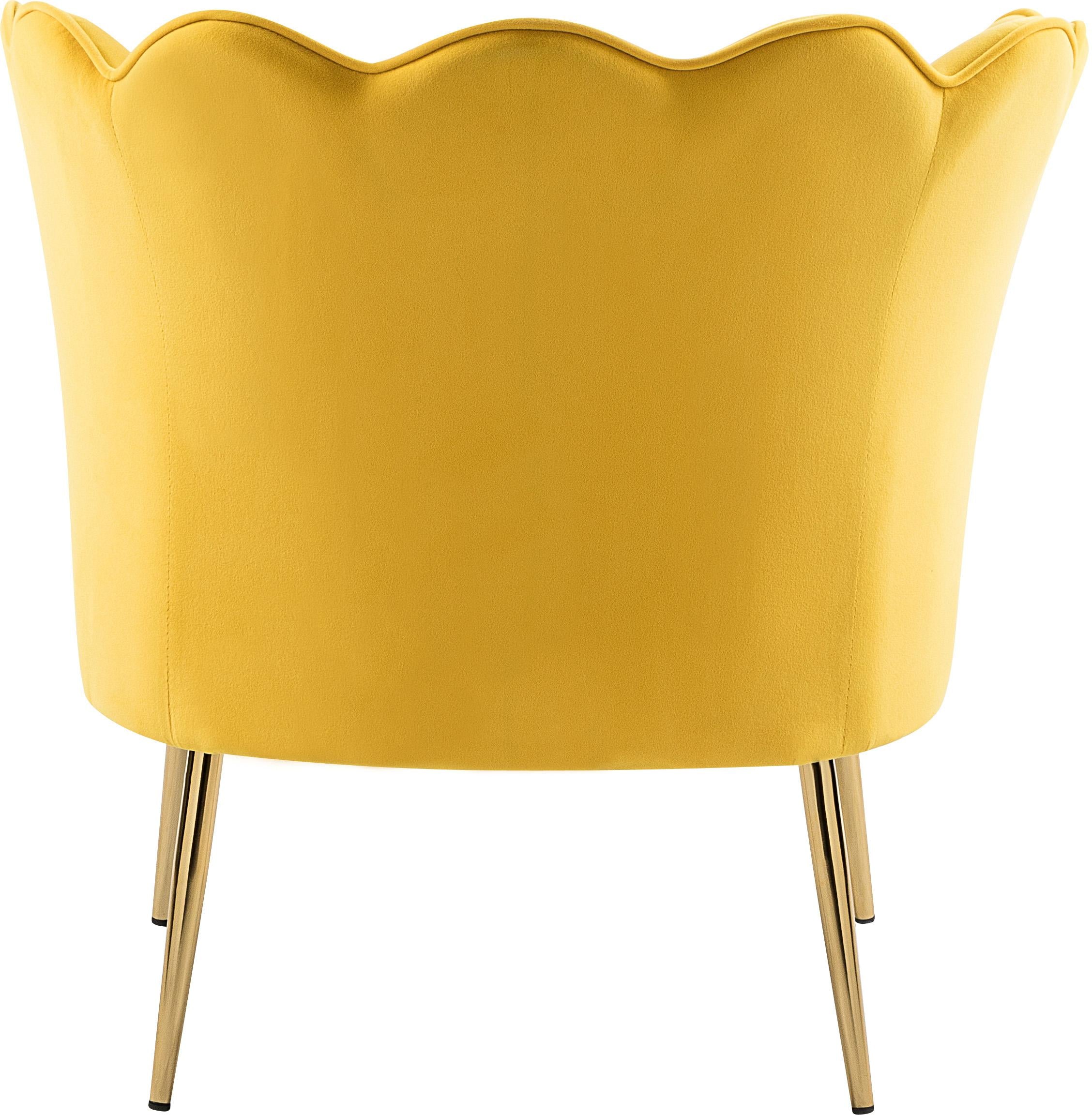 Jester Yellow Velvet Accent Chair - Luxury Home Furniture (MI)
