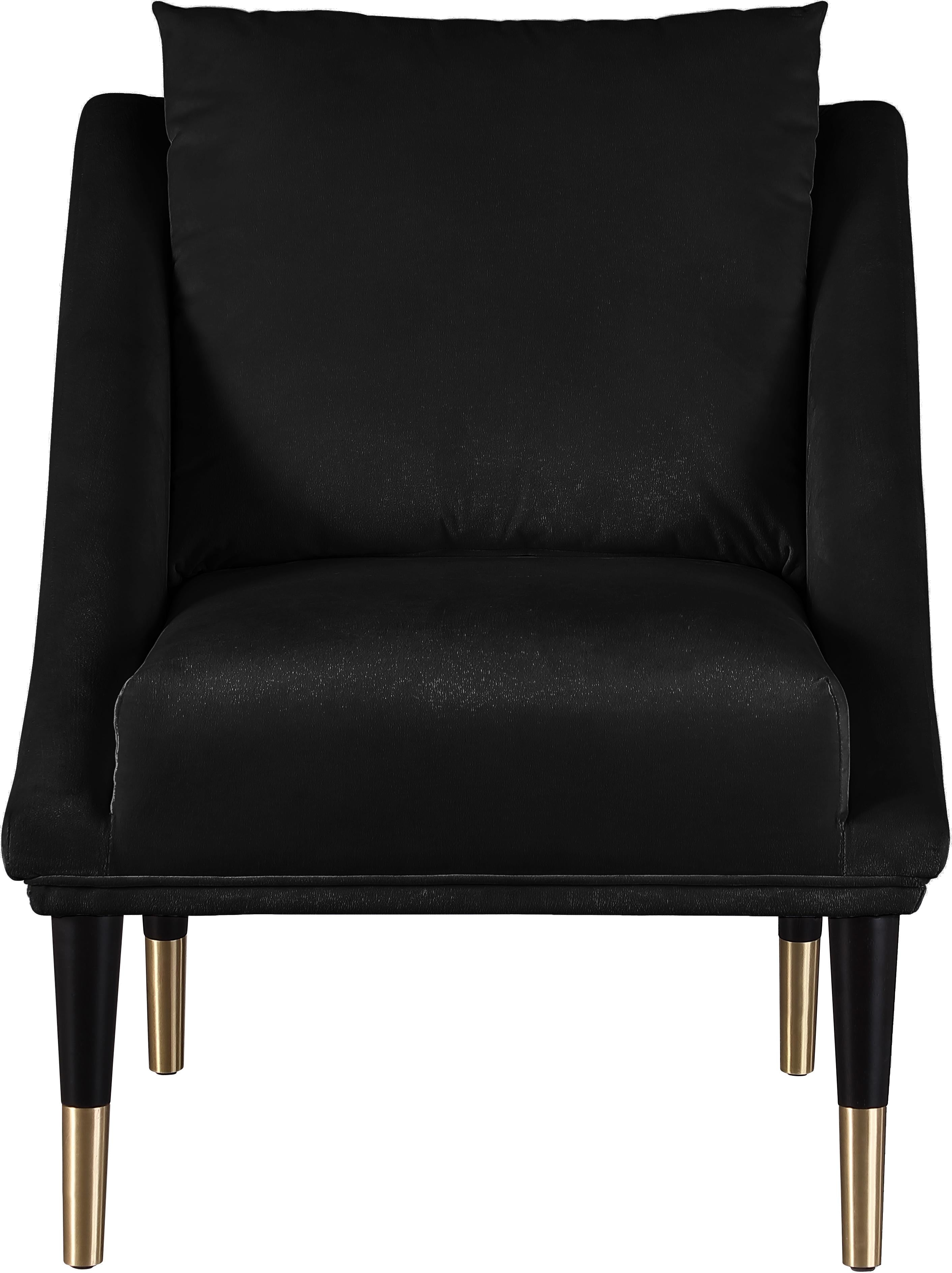 Elegante Black Velvet Accent Chair - Luxury Home Furniture (MI)
