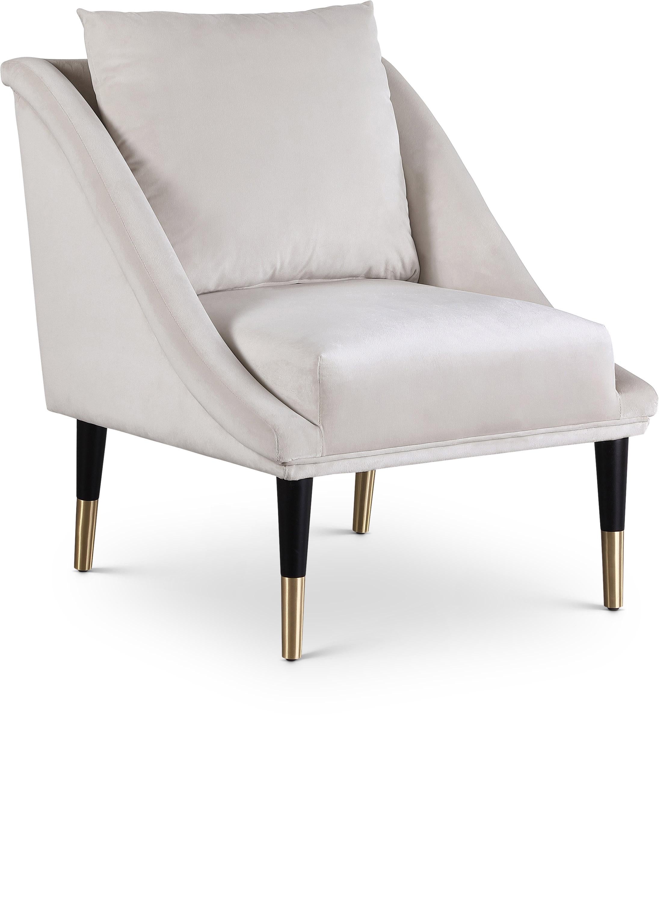 Elegante Cream Velvet Accent Chair - Luxury Home Furniture (MI)