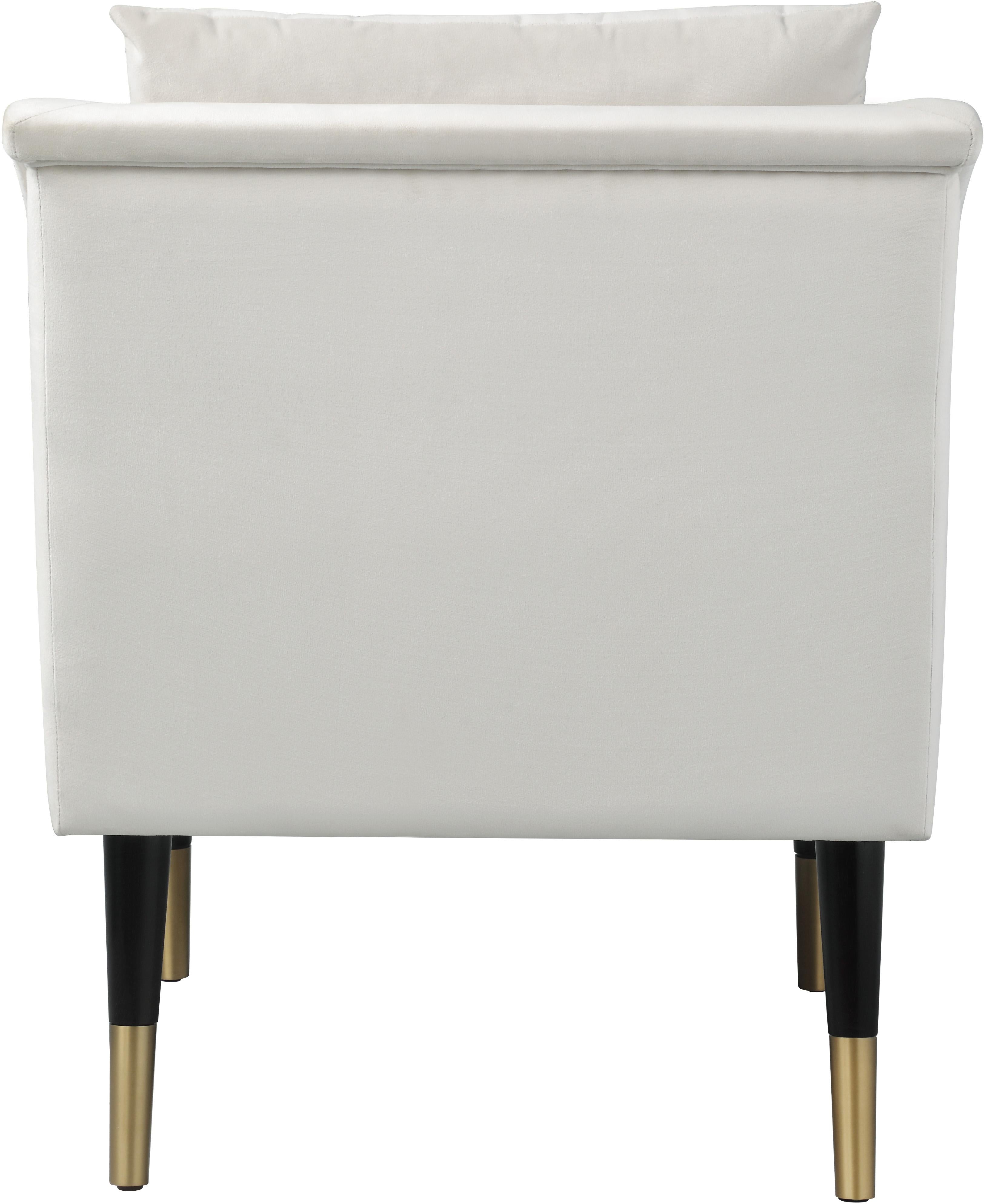 Elegante Cream Velvet Accent Chair - Luxury Home Furniture (MI)