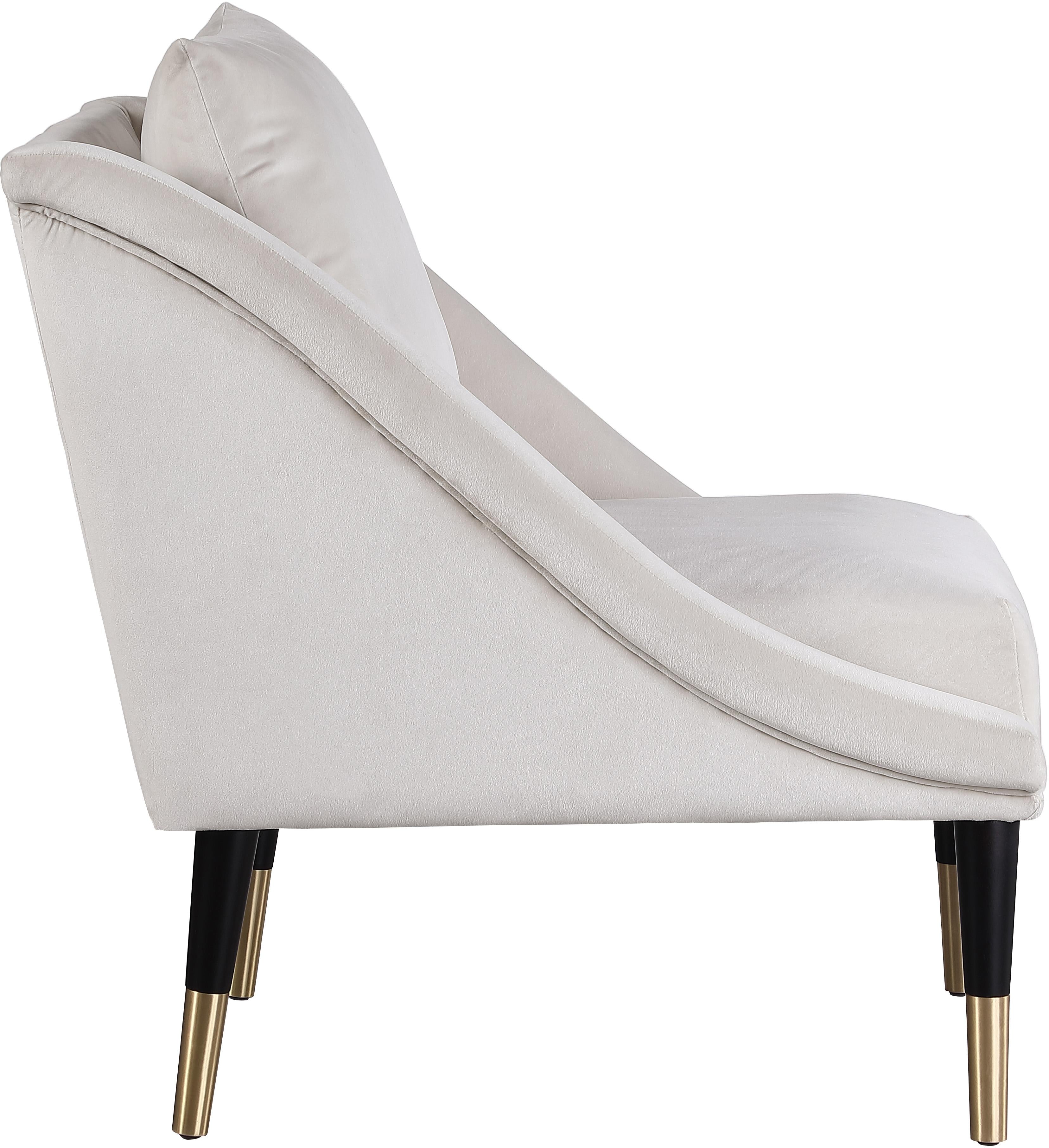 Elegante Cream Velvet Accent Chair - Luxury Home Furniture (MI)