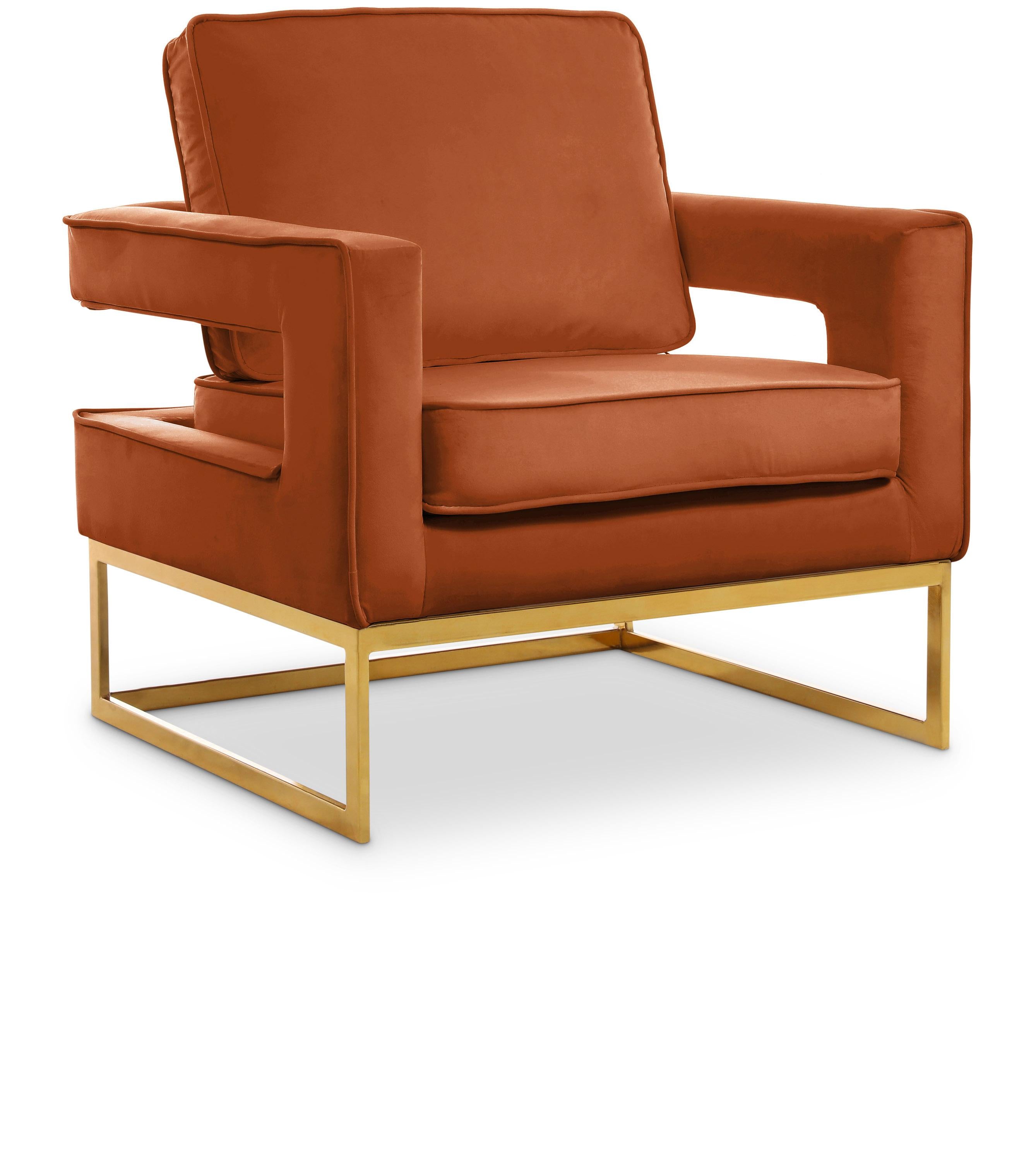 Noah Cognac Velvet Accent Chair - Luxury Home Furniture (MI)