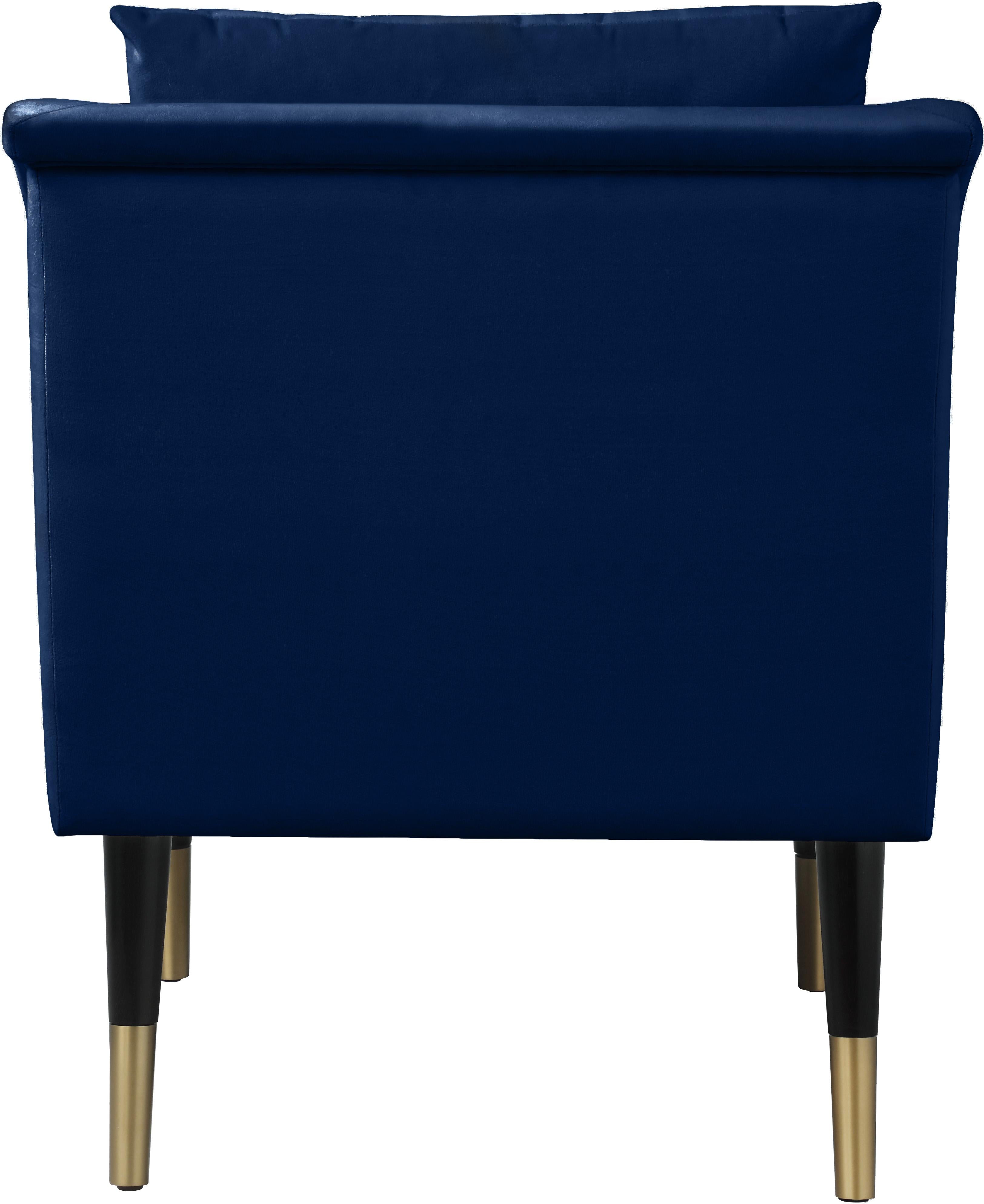Elegante Navy Velvet Accent Chair - Luxury Home Furniture (MI)