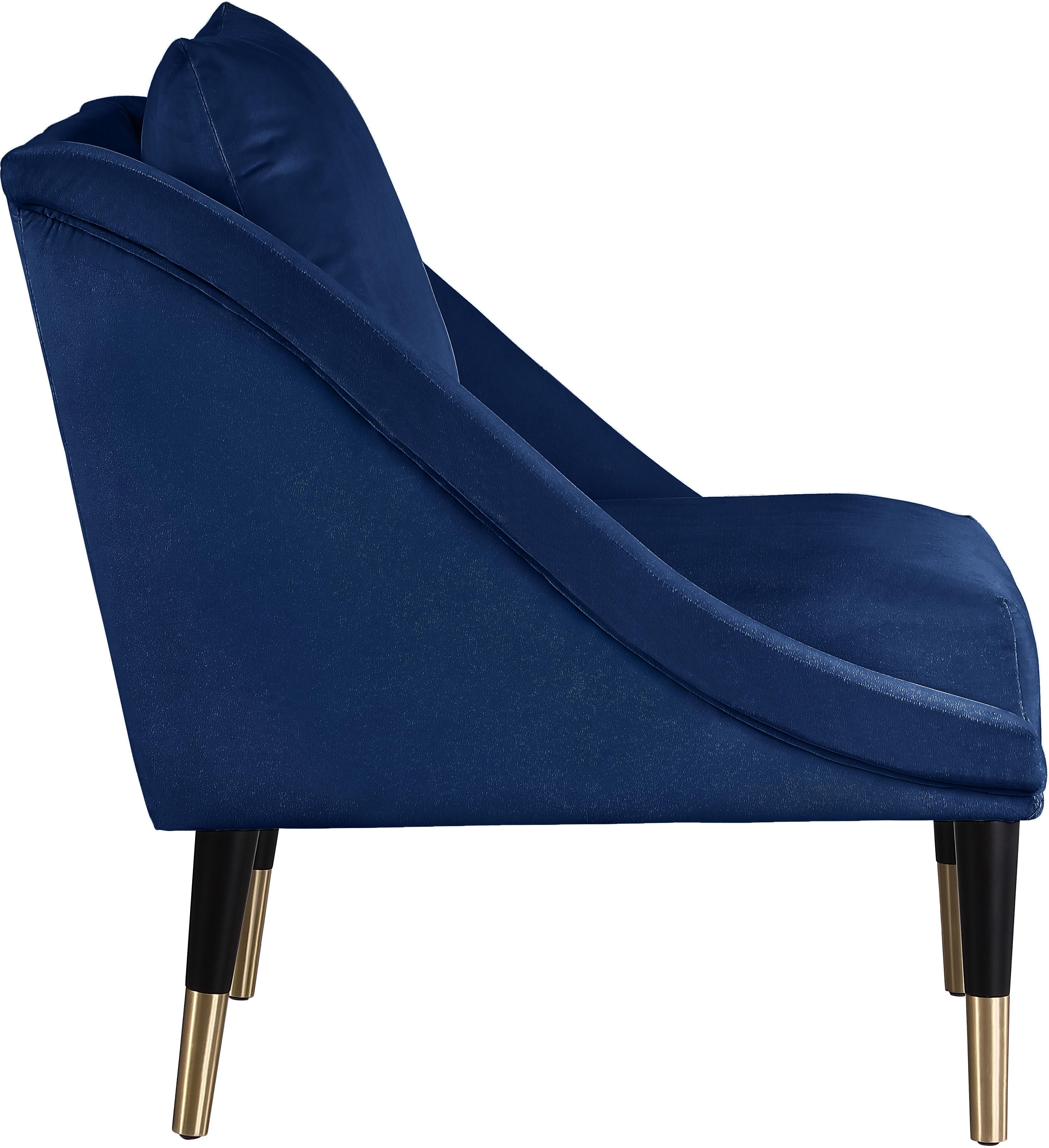 Elegante Navy Velvet Accent Chair - Luxury Home Furniture (MI)