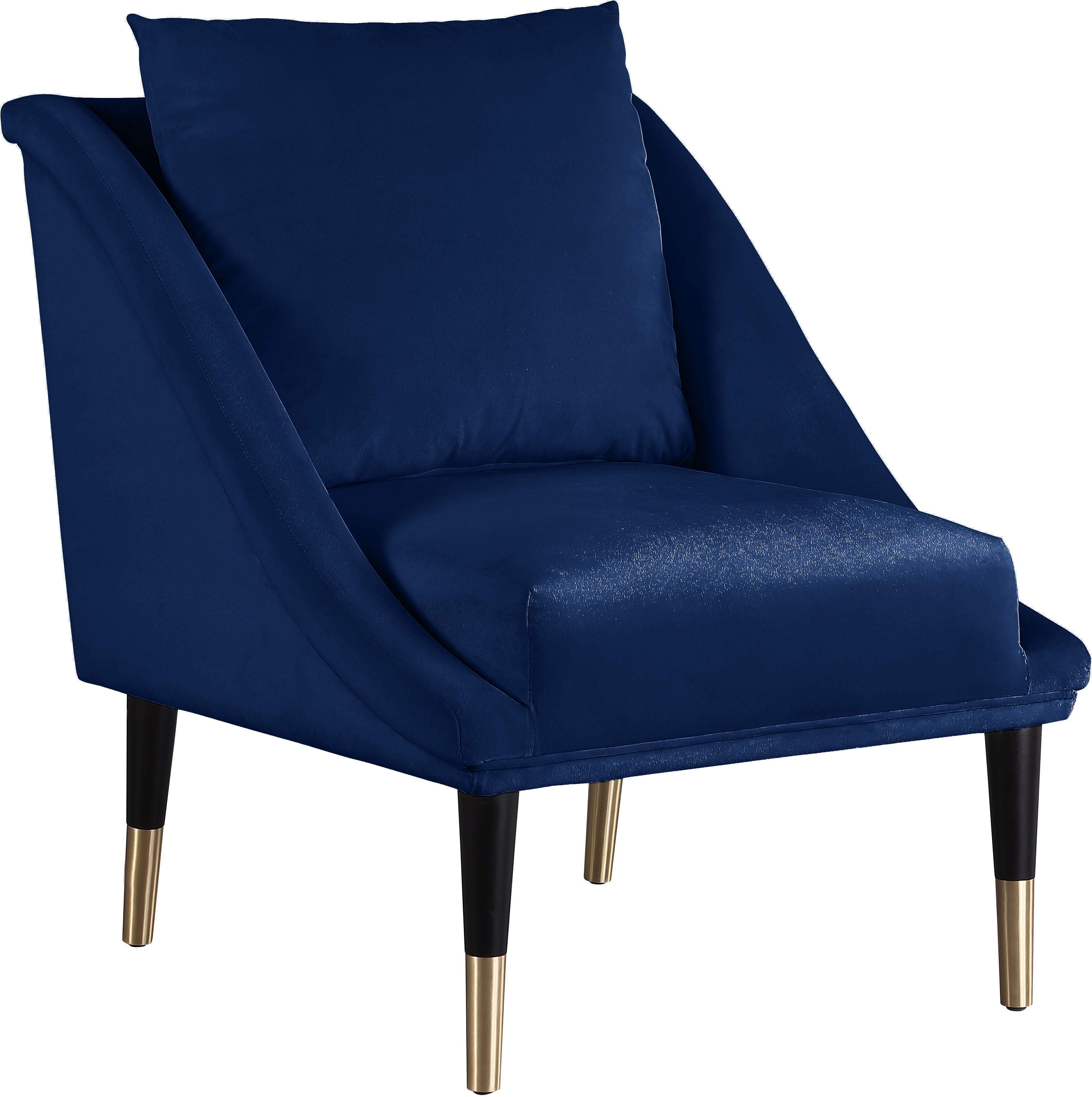 Elegante Navy Velvet Accent Chair - Luxury Home Furniture (MI)