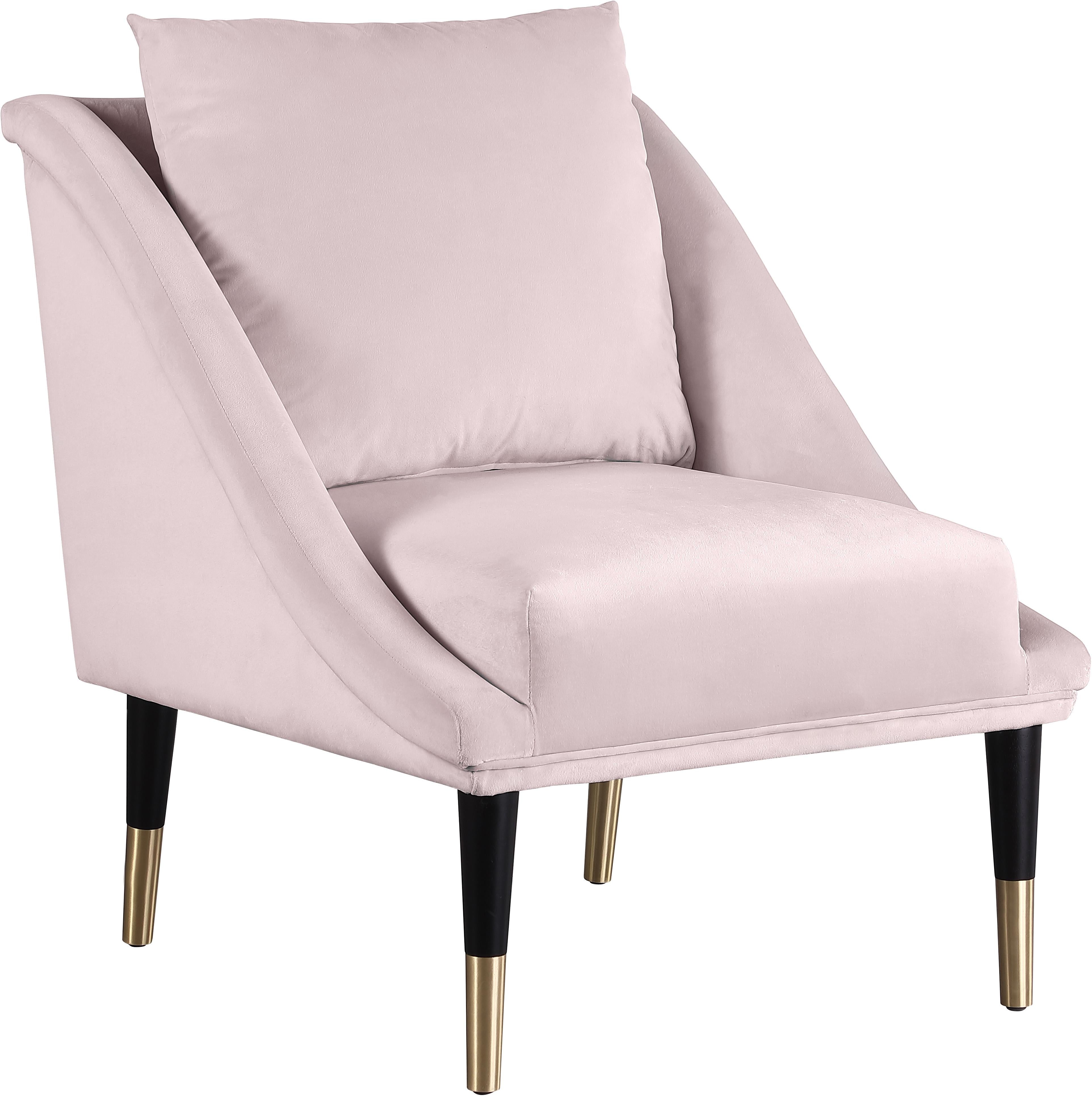 Elegante Pink Velvet Accent Chair - Luxury Home Furniture (MI)