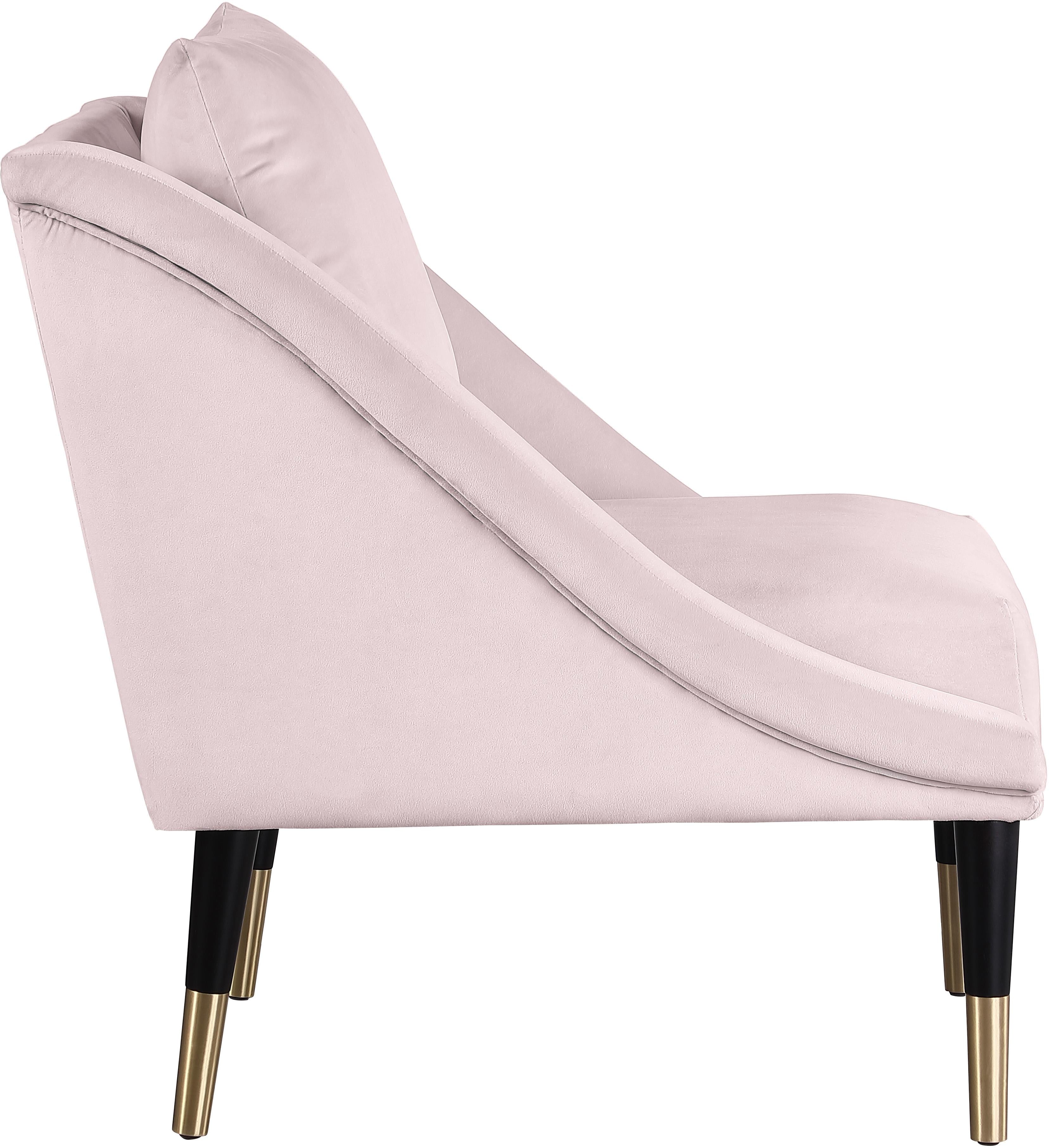 Elegante Pink Velvet Accent Chair - Luxury Home Furniture (MI)