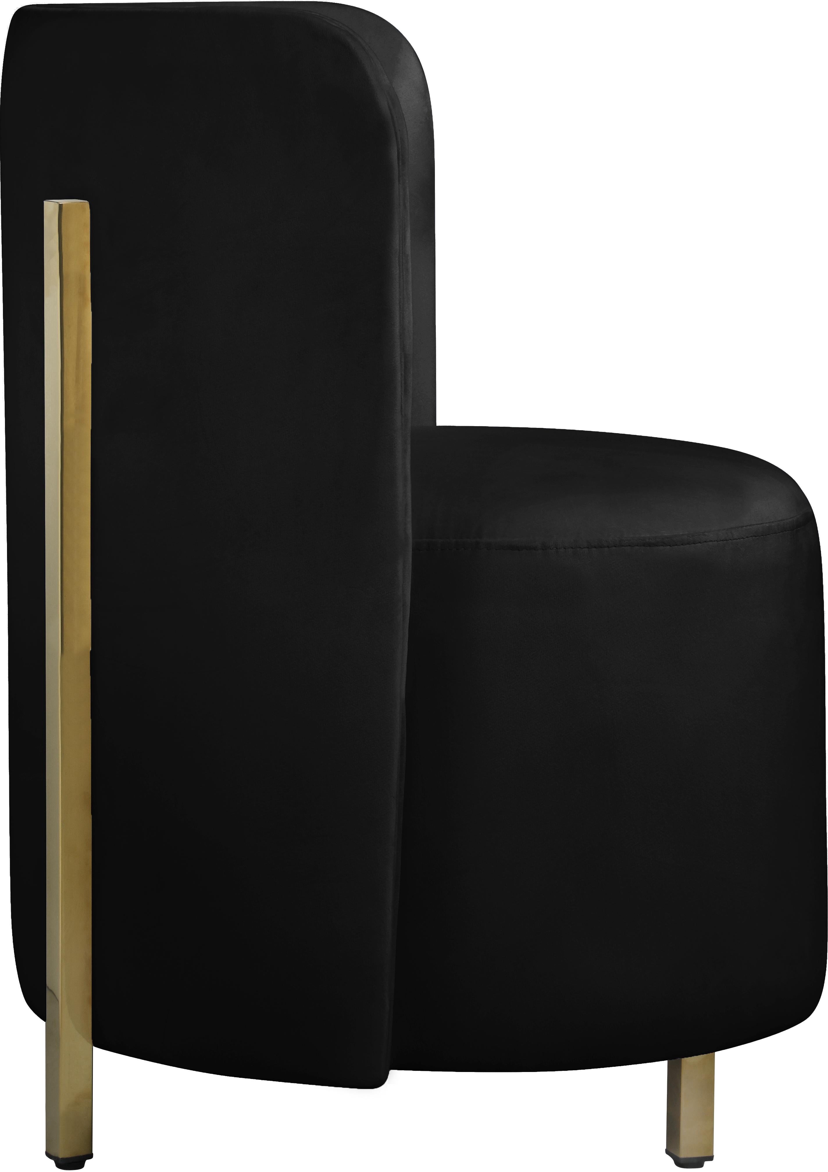 Rotunda Black Velvet Accent Chair - Luxury Home Furniture (MI)