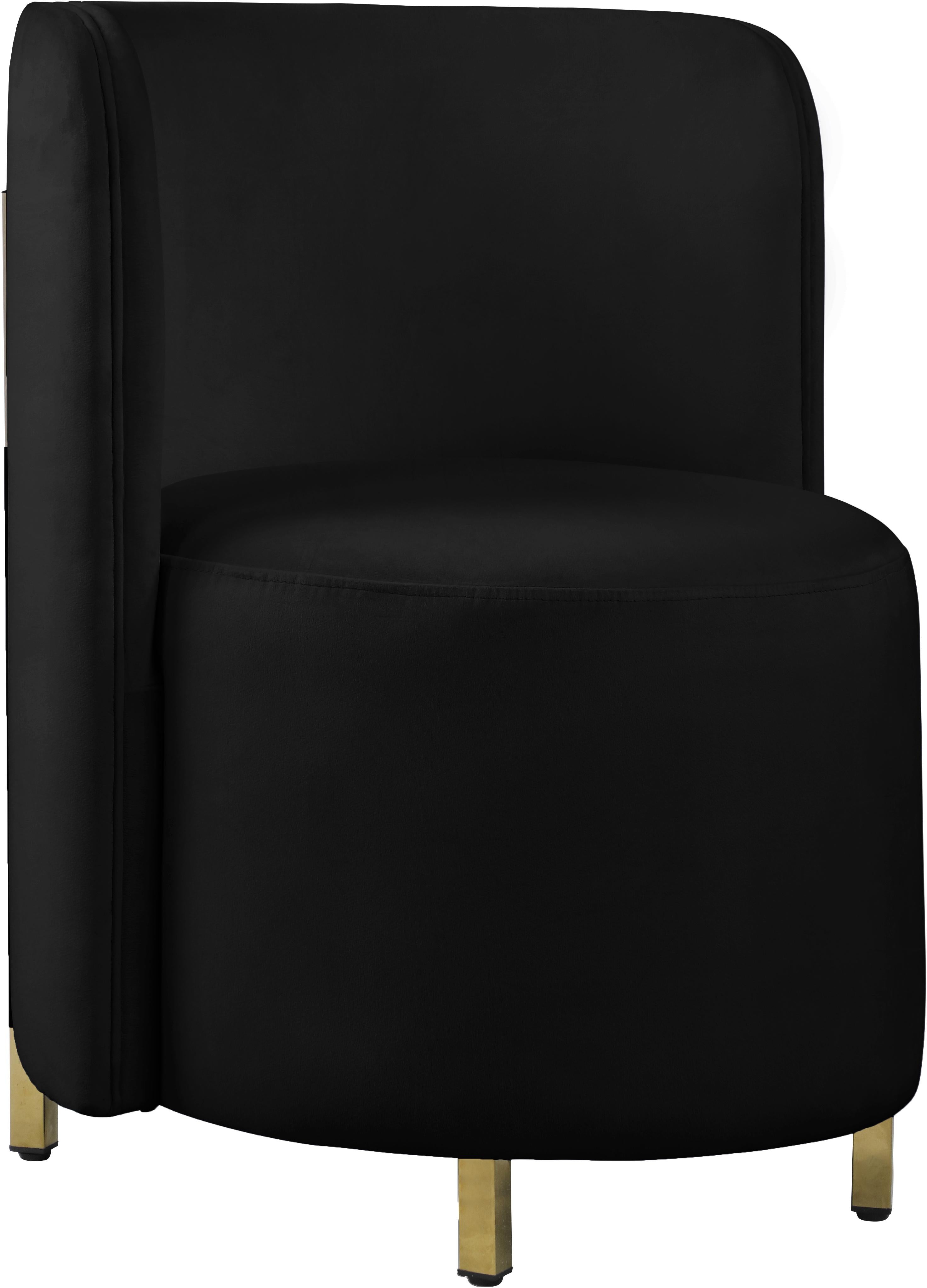Rotunda Black Velvet Accent Chair - Luxury Home Furniture (MI)