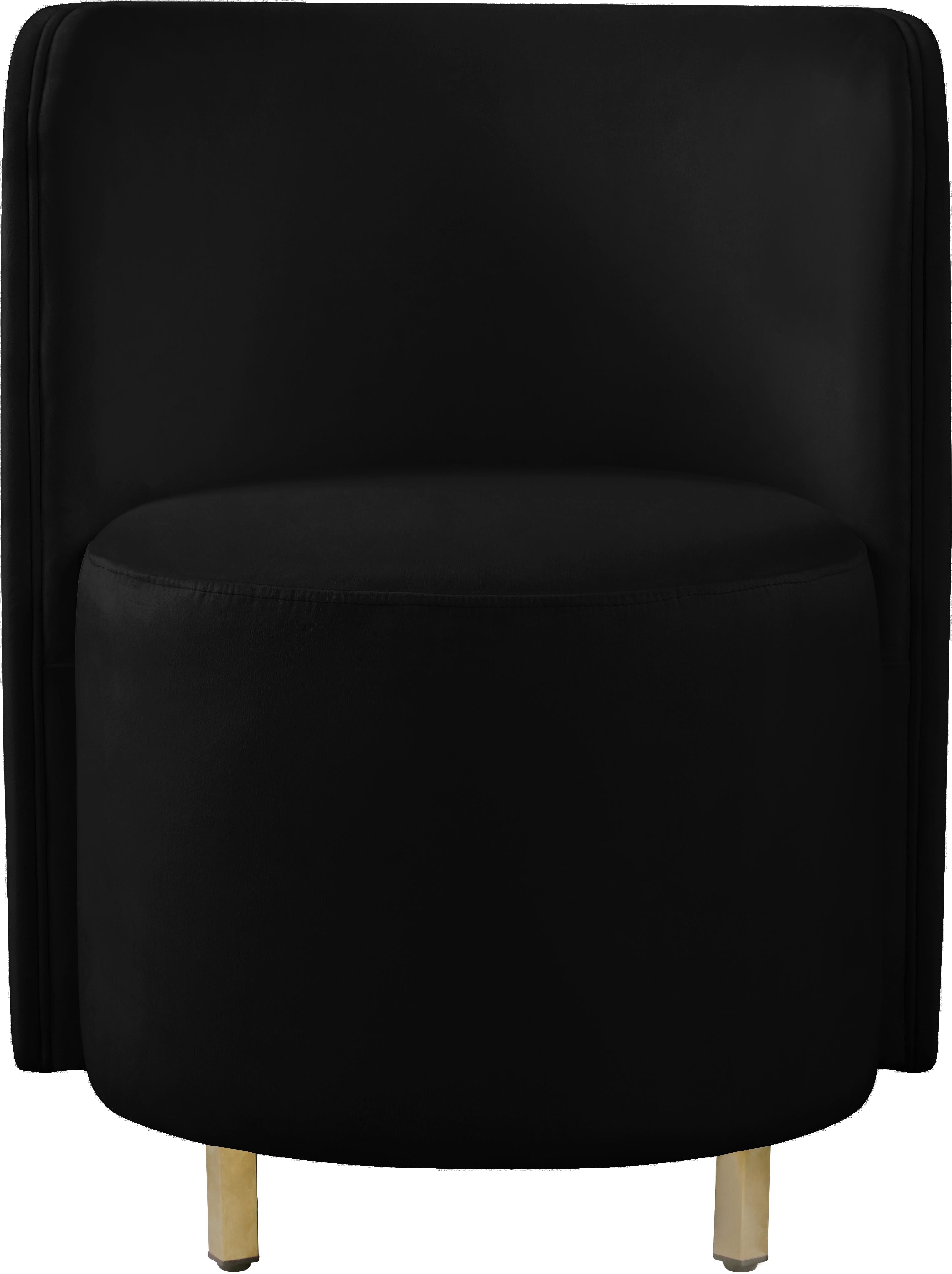 Rotunda Black Velvet Accent Chair - Luxury Home Furniture (MI)