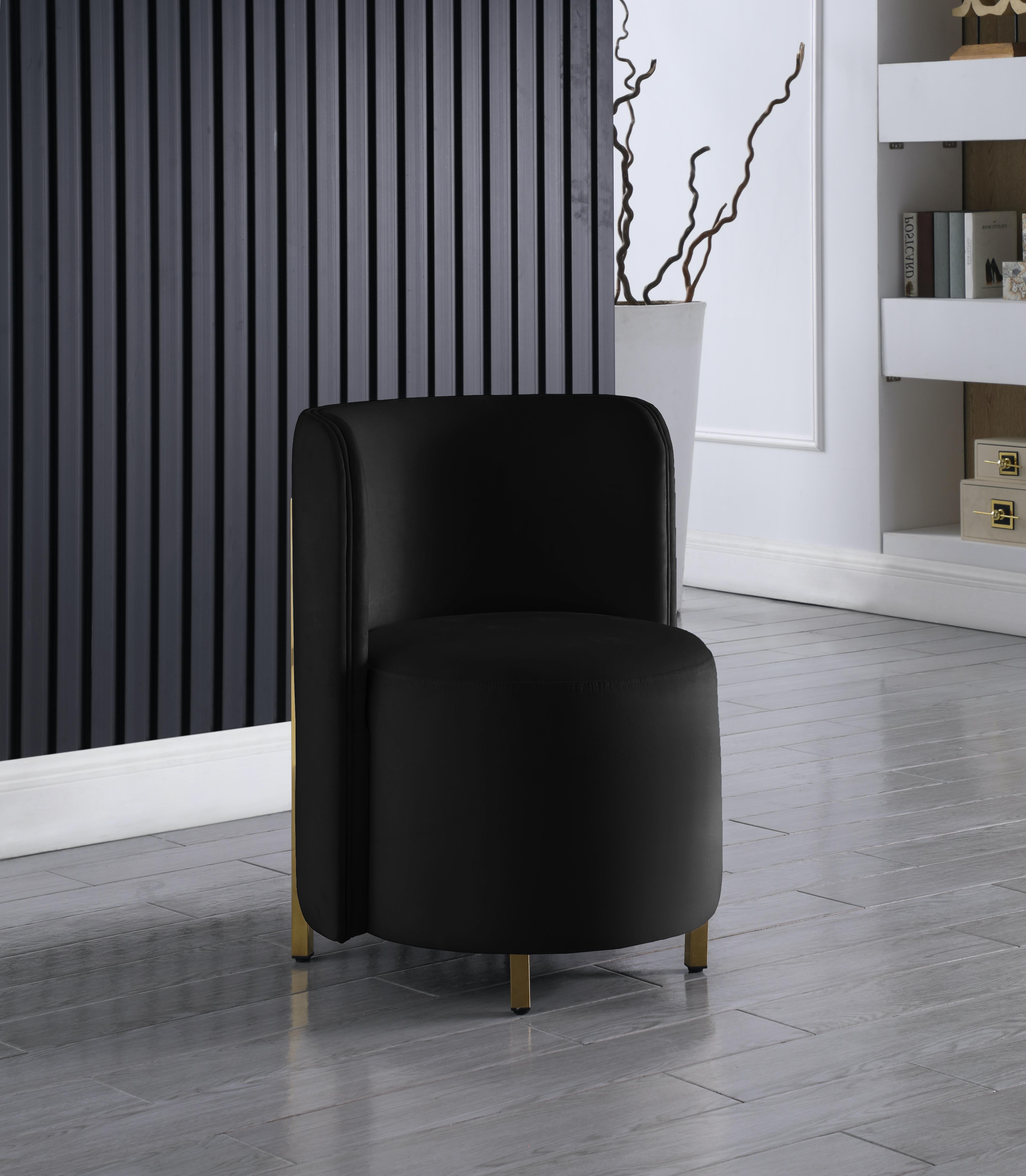 Rotunda Black Velvet Accent Chair - Luxury Home Furniture (MI)
