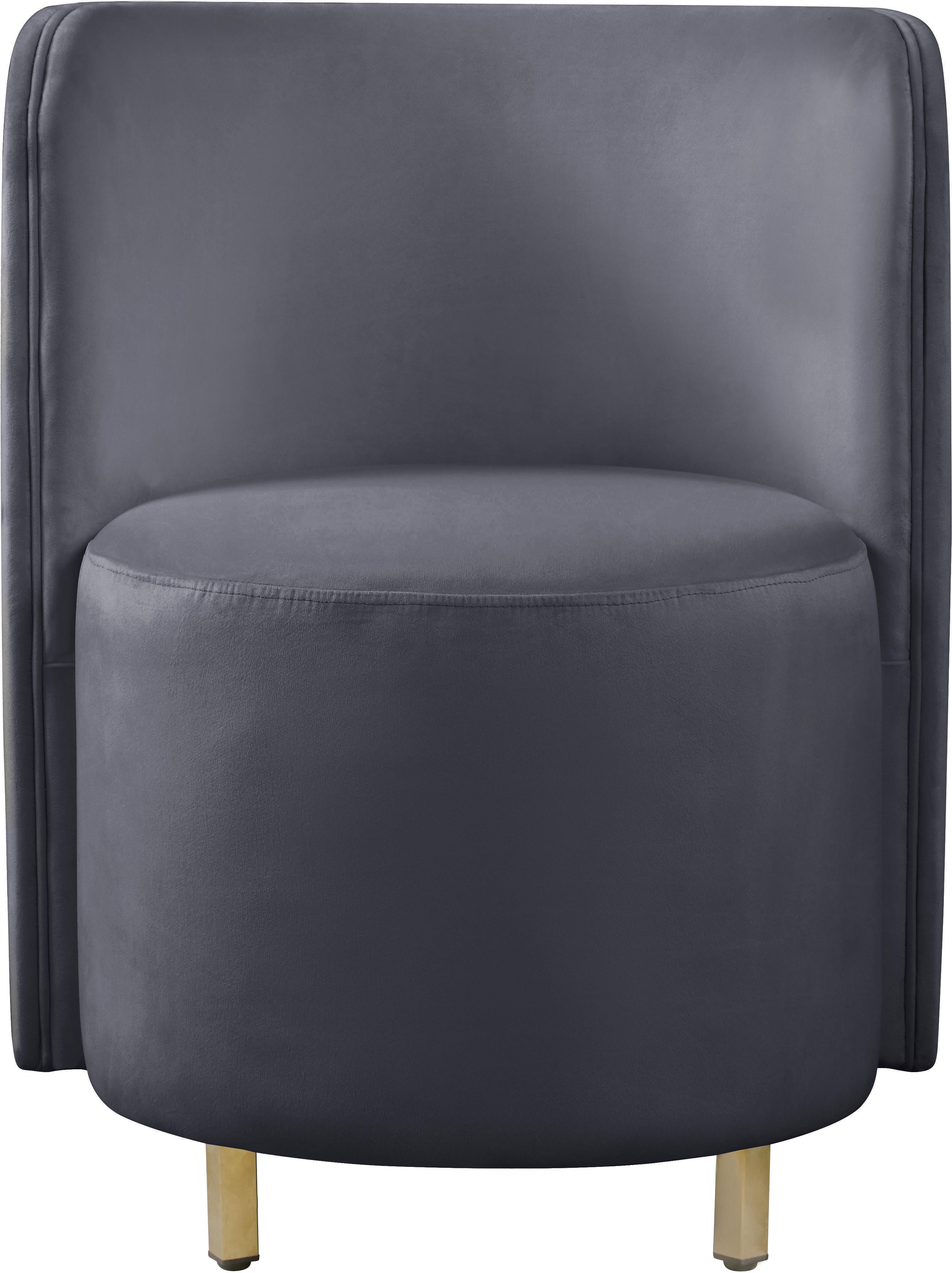 Rotunda Grey Velvet Accent Chair - Luxury Home Furniture (MI)