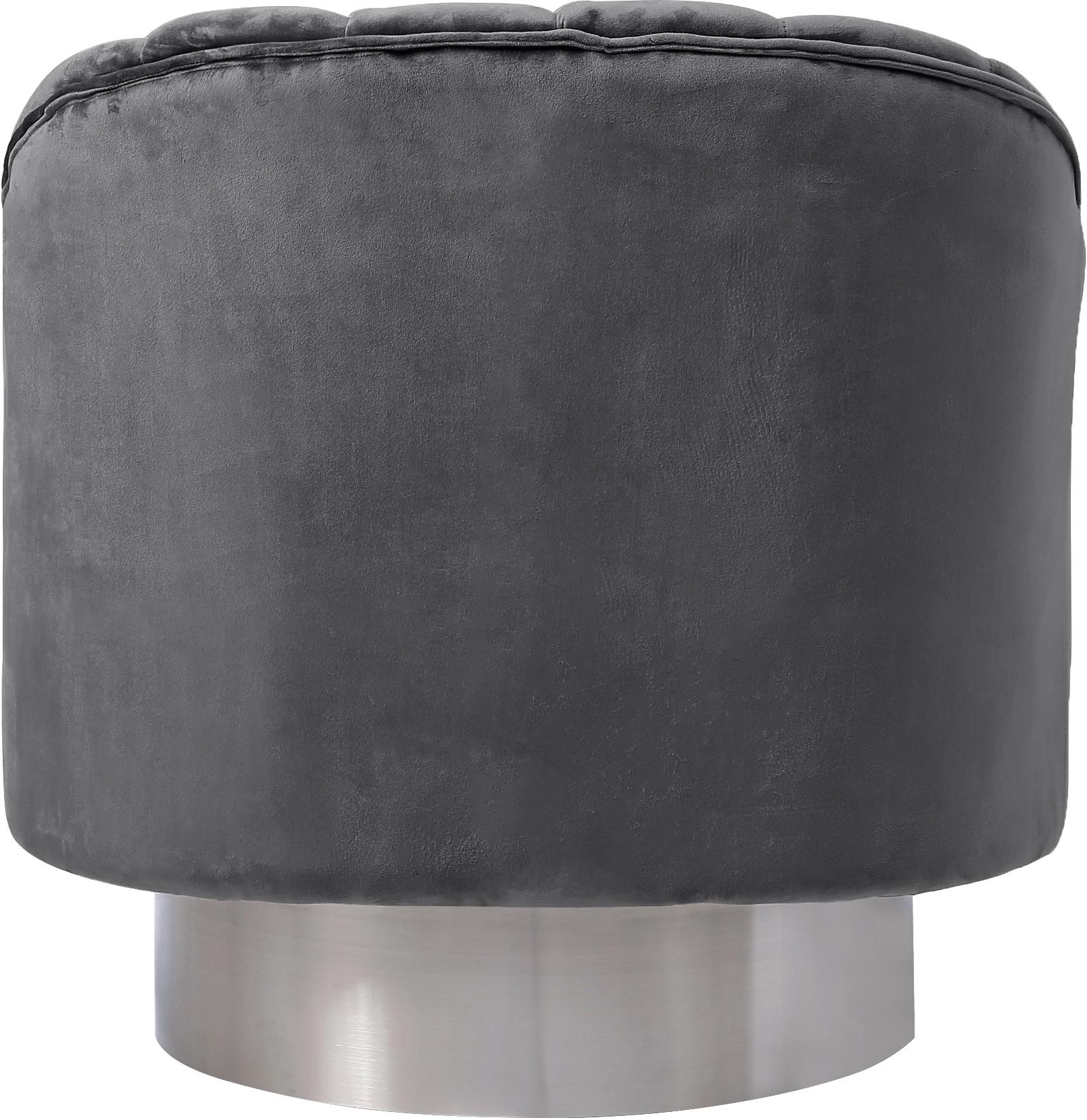 Farrah Grey Velvet Accent Chair - Luxury Home Furniture (MI)