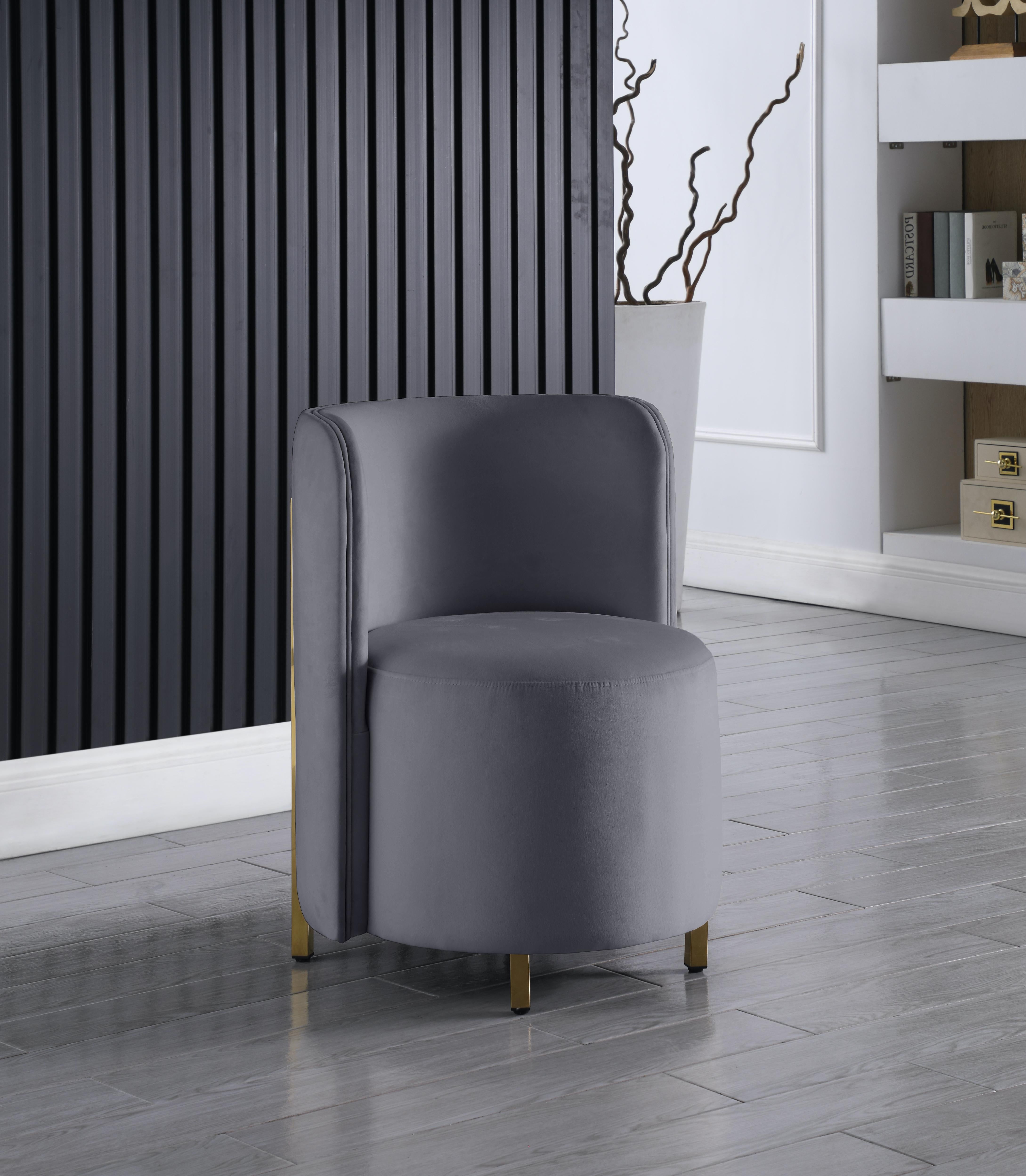 Rotunda Grey Velvet Accent Chair - Luxury Home Furniture (MI)