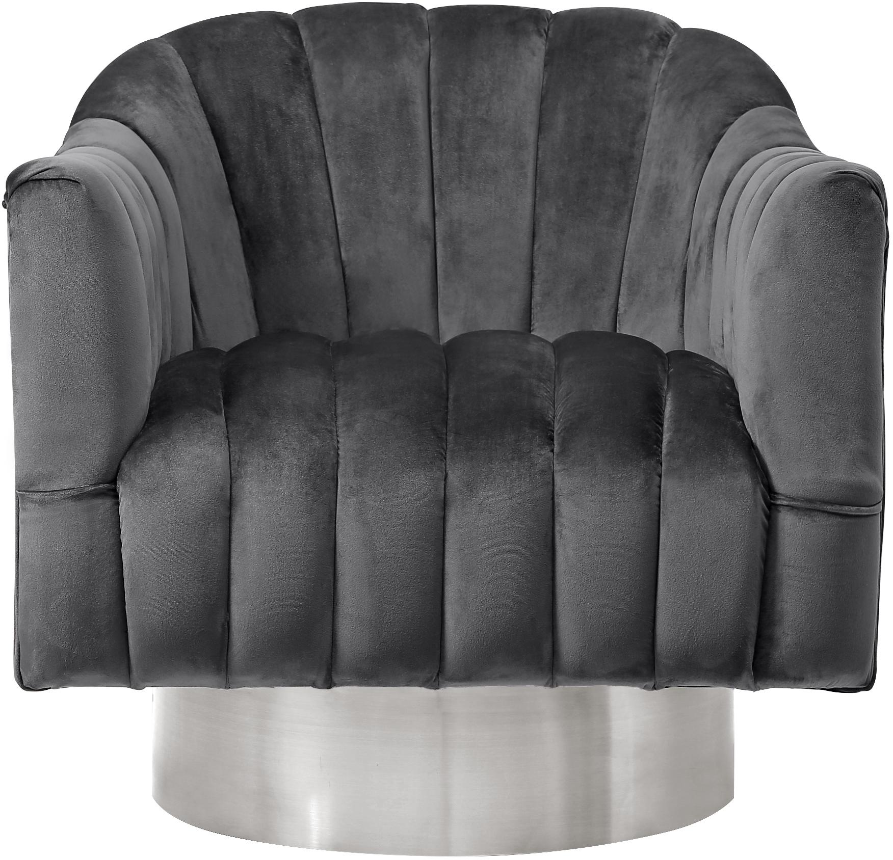 Farrah Grey Velvet Accent Chair - Luxury Home Furniture (MI)
