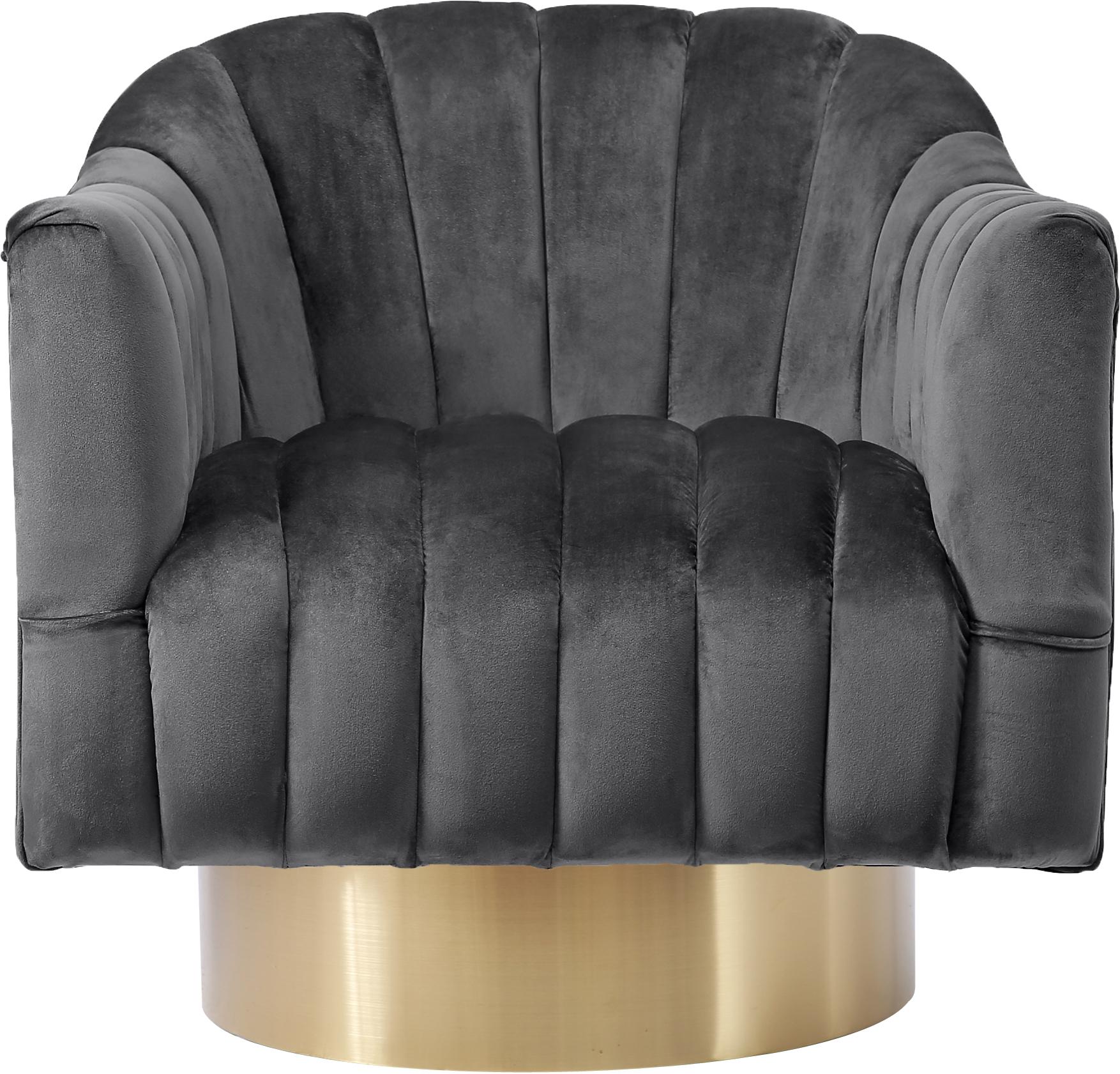 Farrah Grey Velvet Accent Chair - Luxury Home Furniture (MI)
