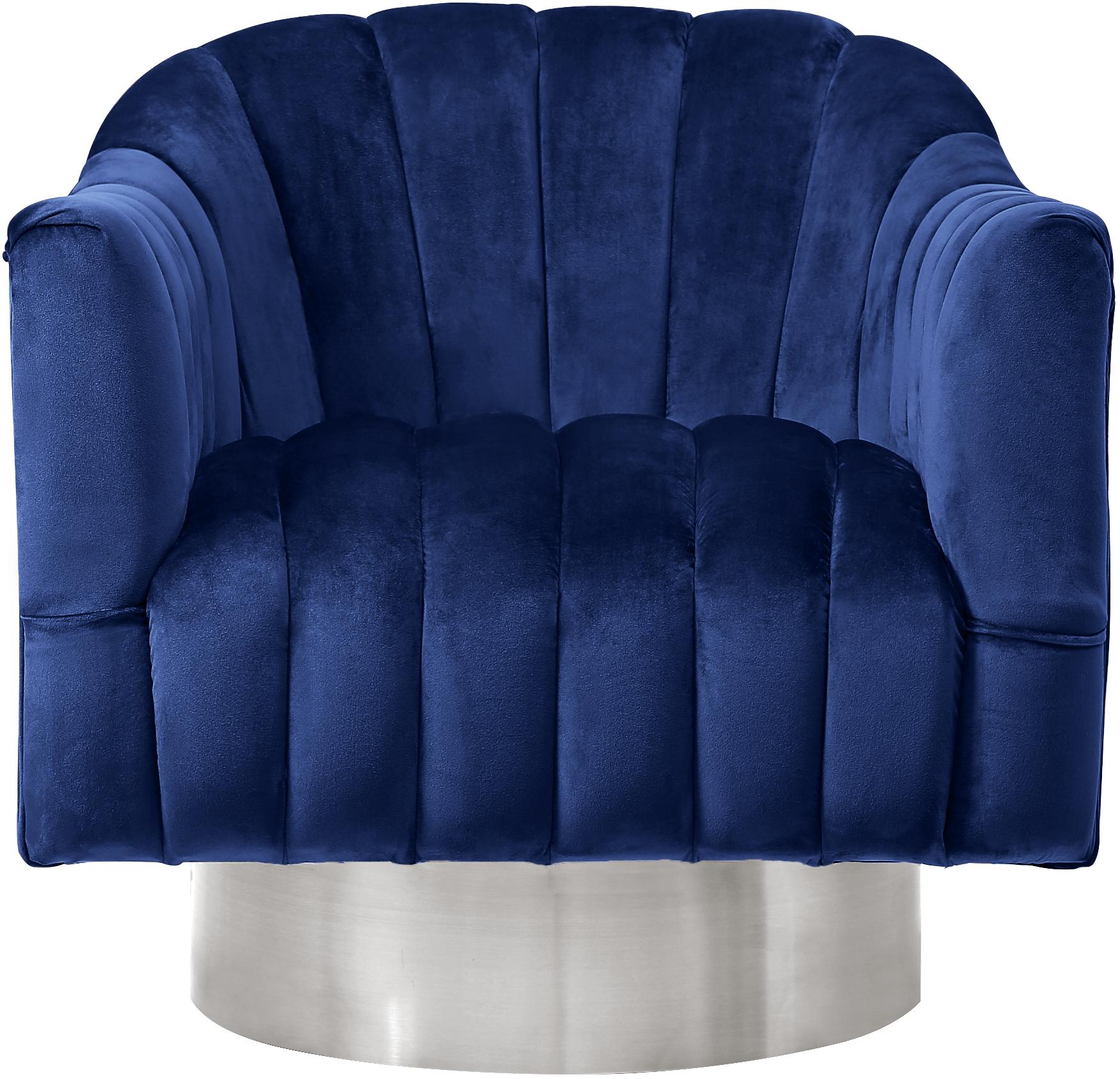 Farrah Navy Velvet Accent Chair - Luxury Home Furniture (MI)