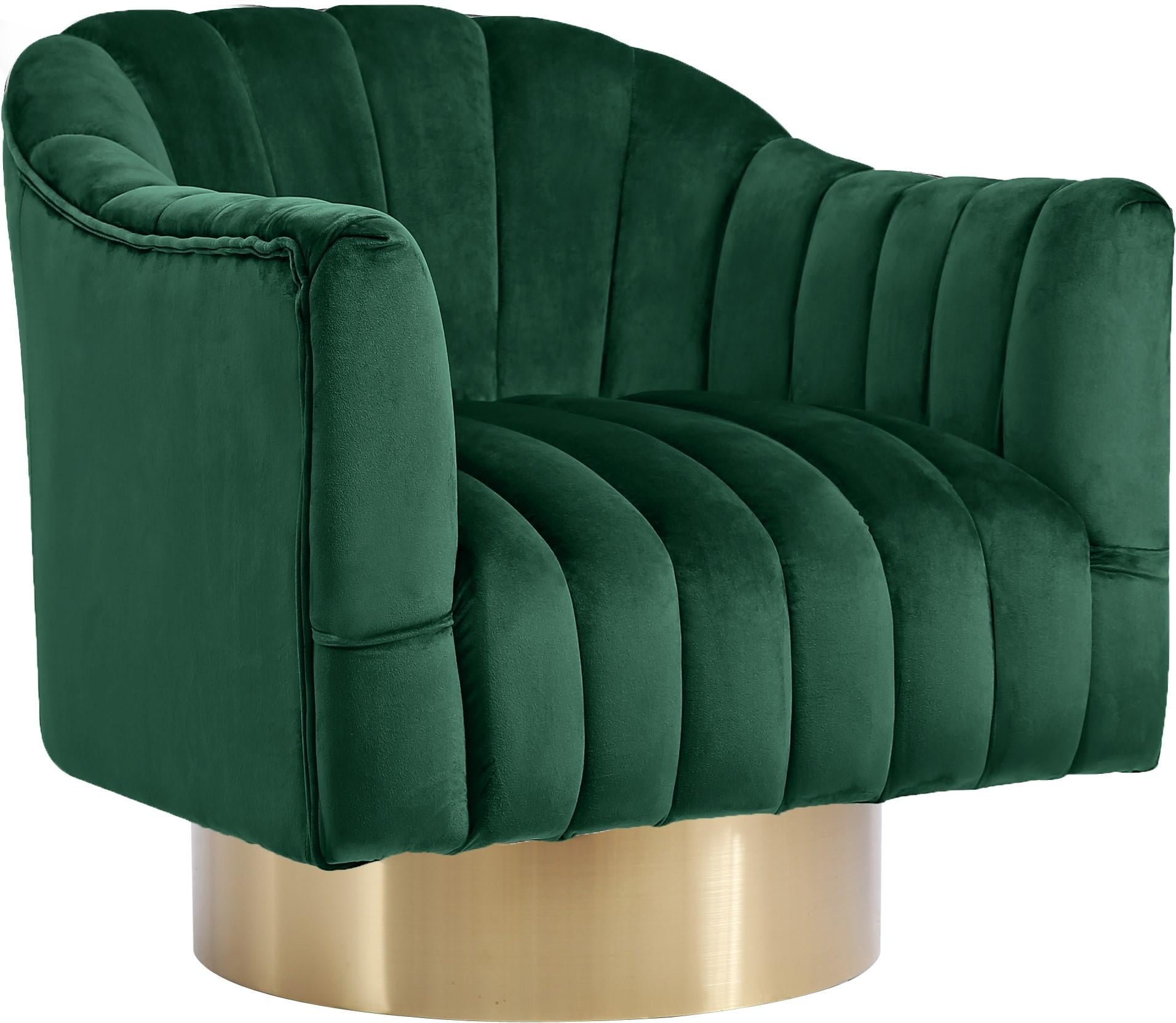 Farrah Green Velvet Accent Chair - Luxury Home Furniture (MI)
