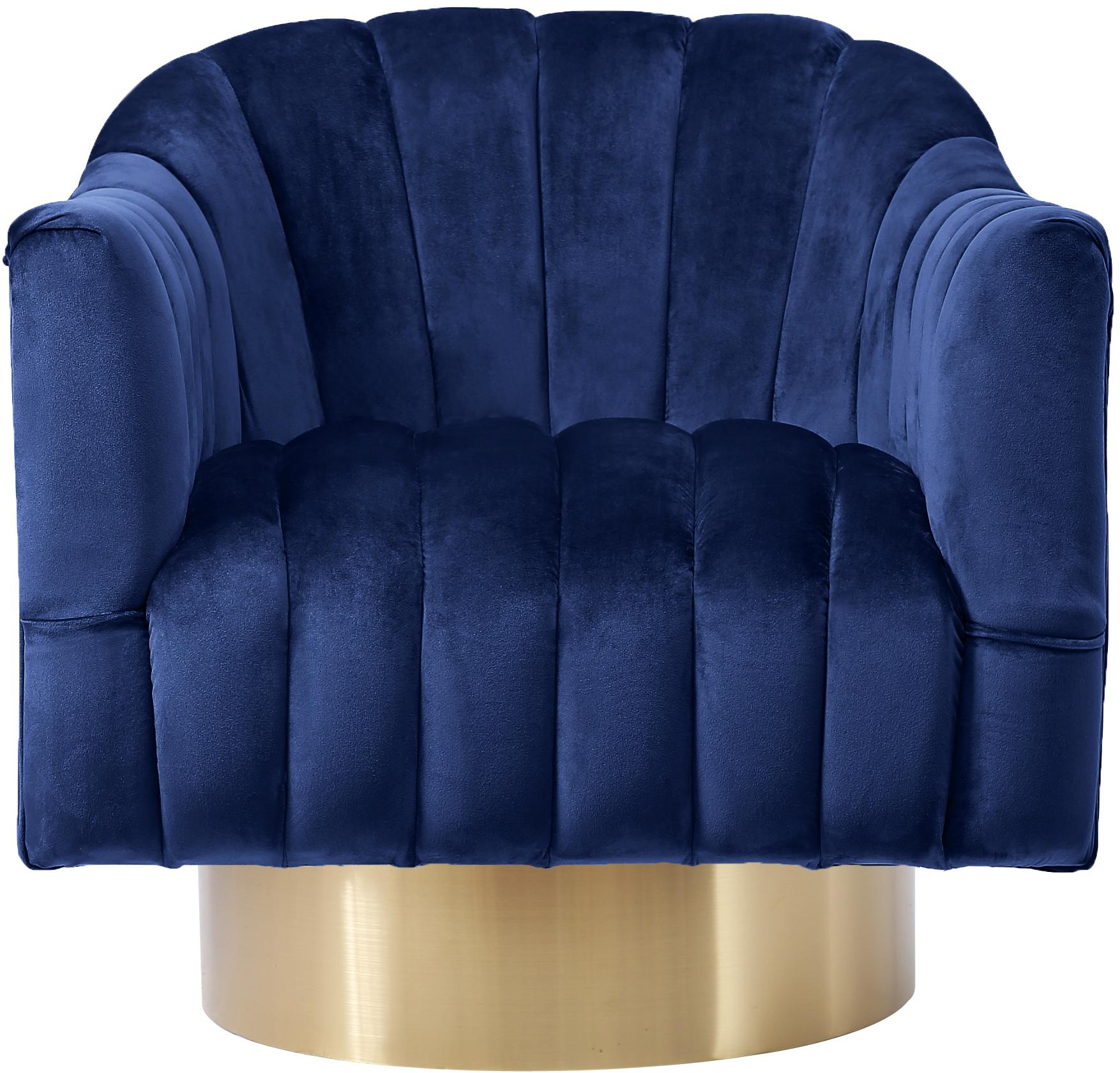 Farrah Navy Velvet Accent Chair - Luxury Home Furniture (MI)